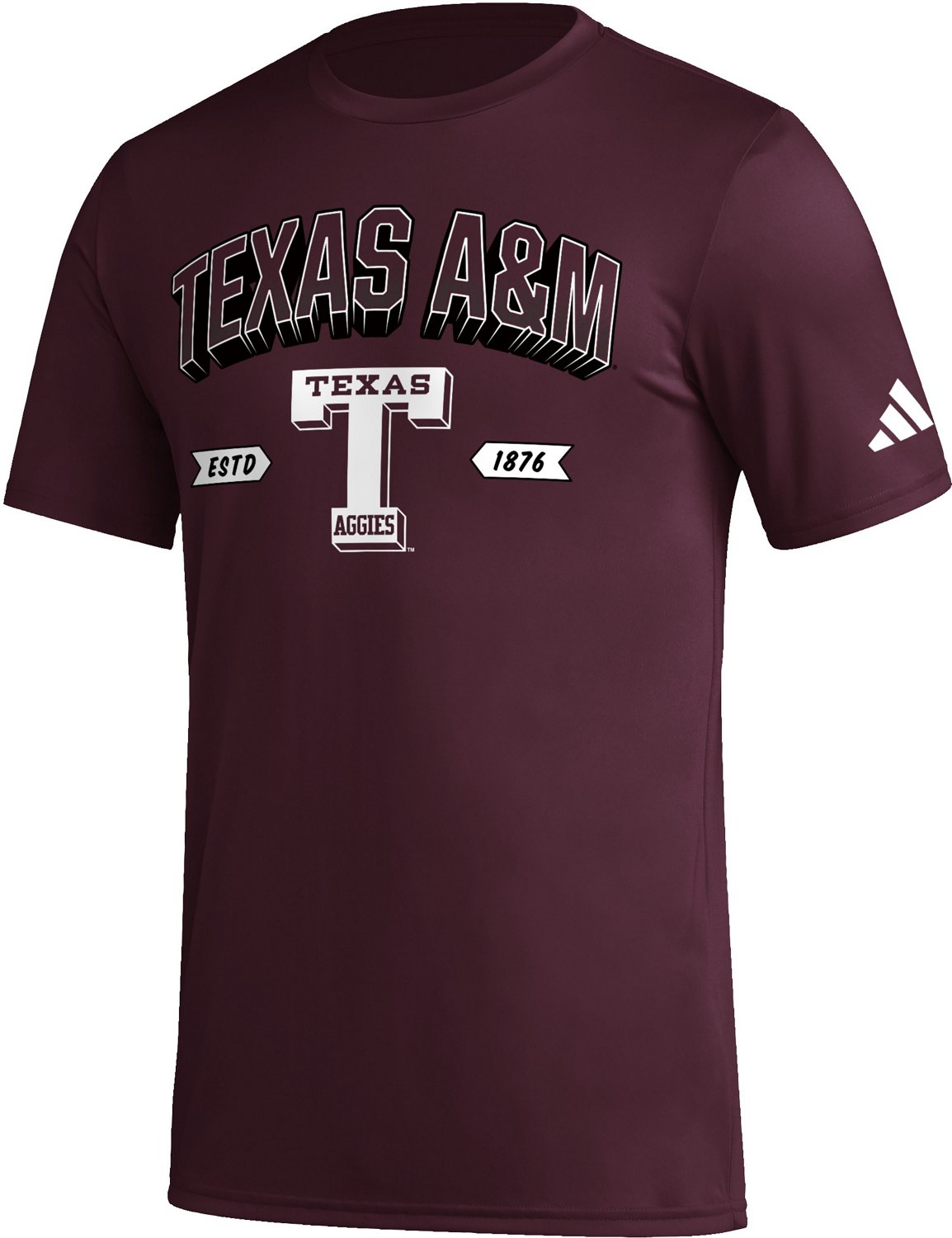 adidas Men's Texas A&M University Locker Mighty Mascot Pregame T-shirt