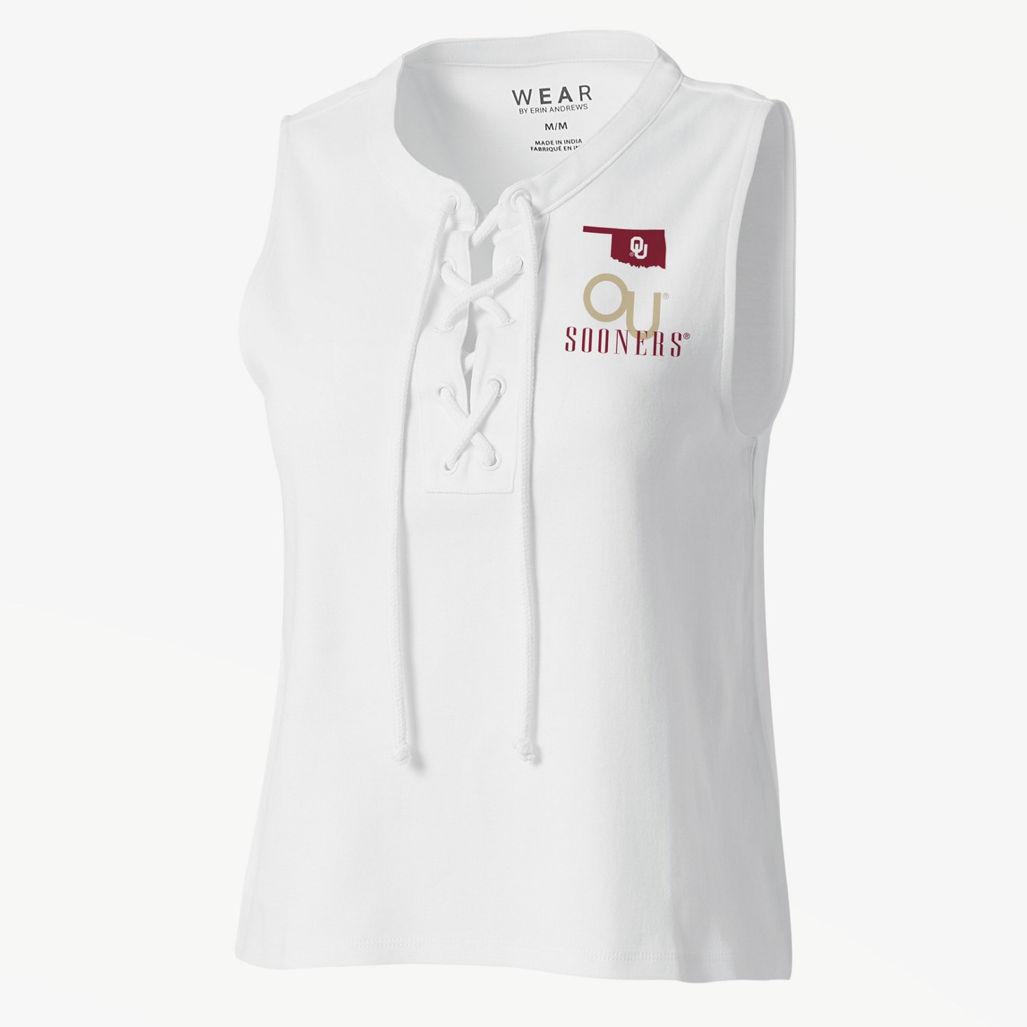 WEAR Women's University of Oklahoma Lace Up Tank Top
