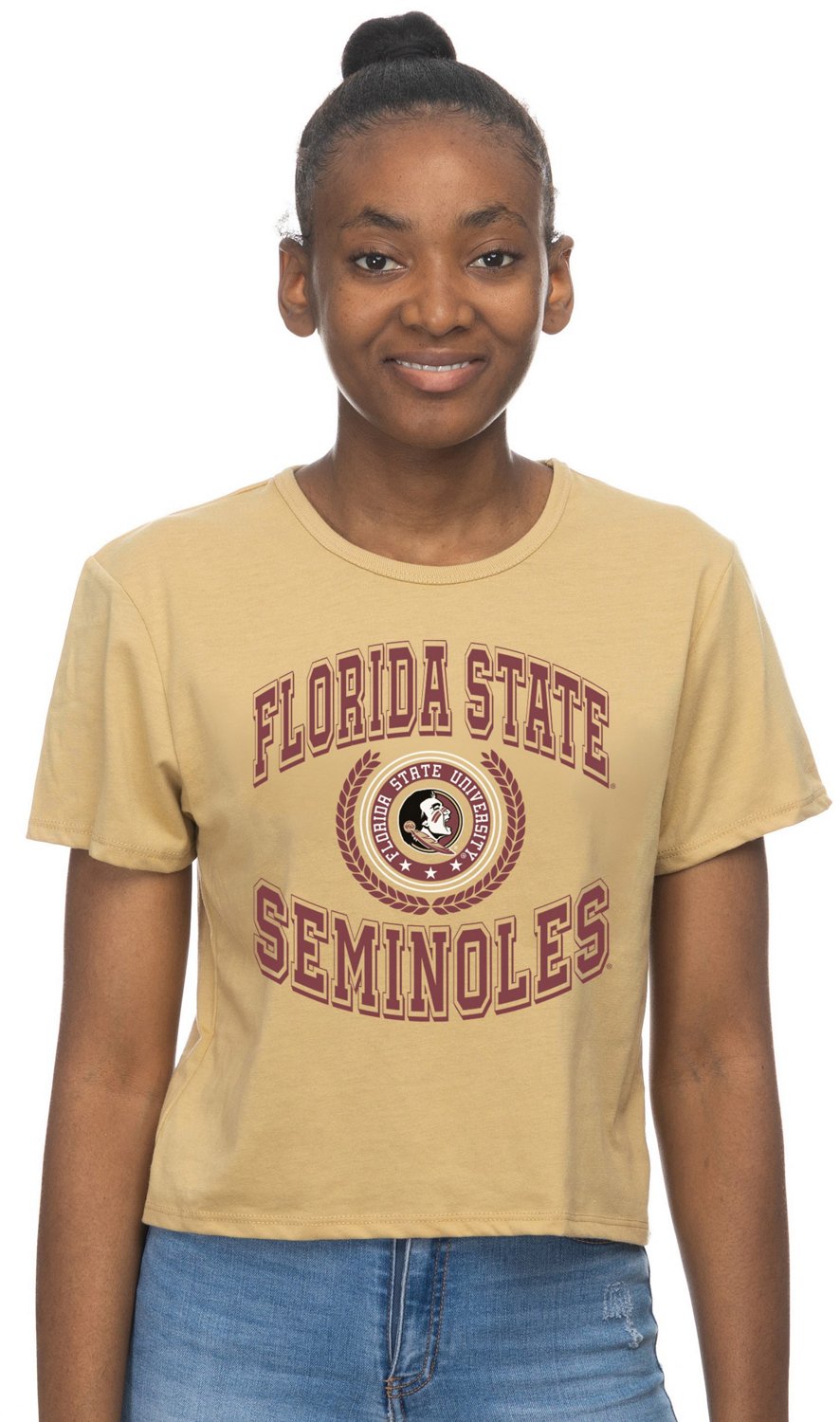 ZooZatz Women's Florida State University Crop Graphic T-shirt