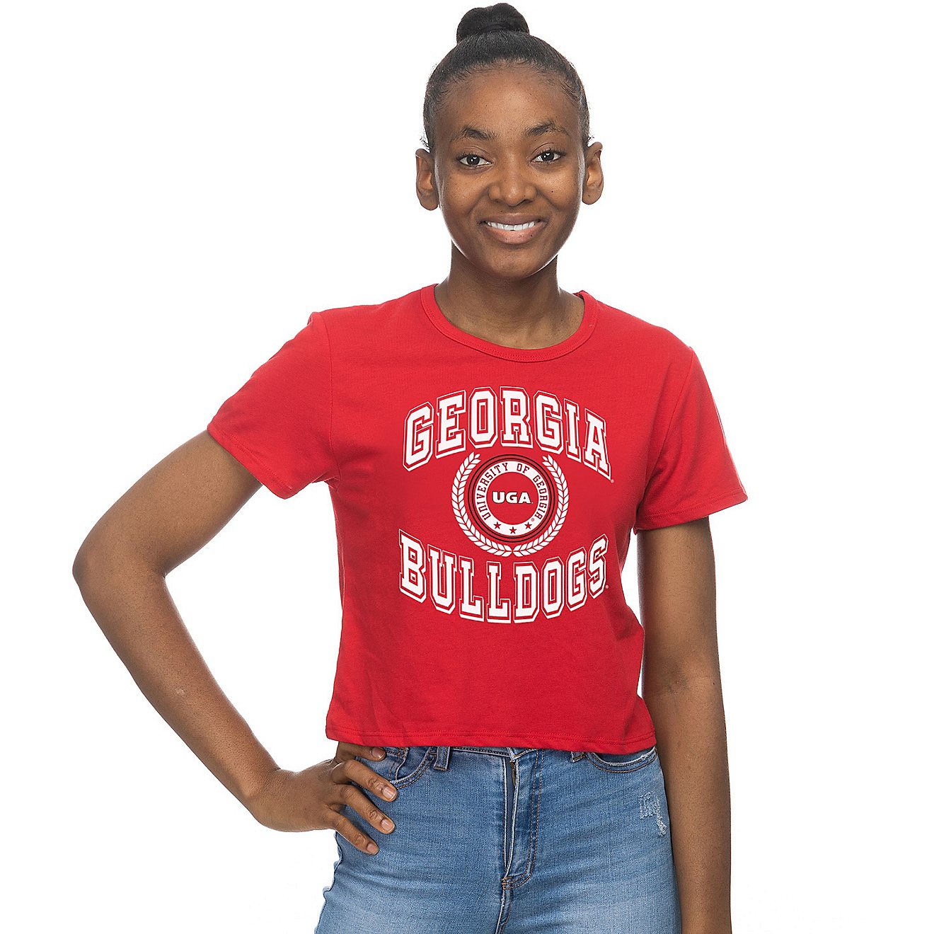 The ZooZatz Women's University of Georgia Crop Graphic T-shirt                                                                   - view number 1