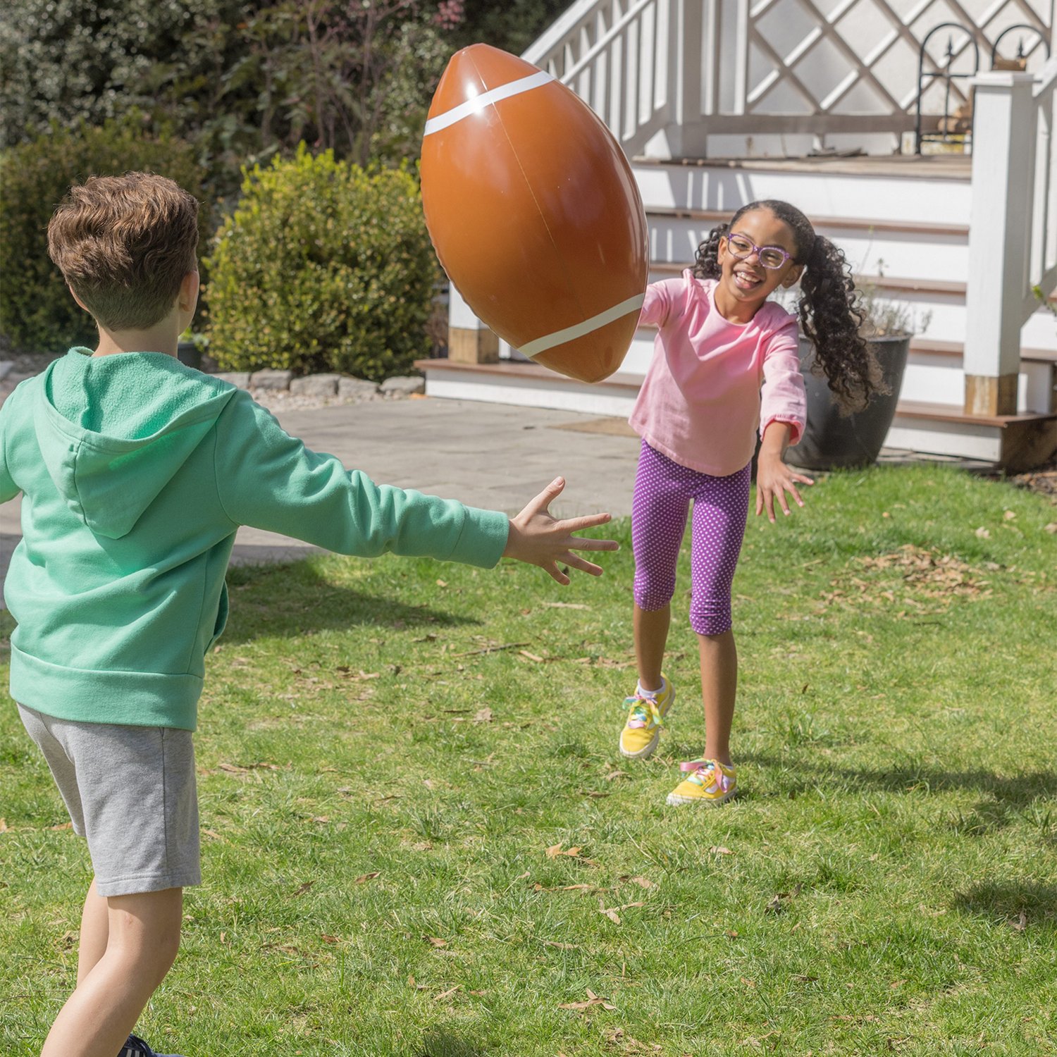 HearthSong Giant Inflatable Kick & Catch Football with Tee