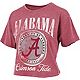 Three Square Women's University of Alabama Vintage Wash Boyfriend Falkland Crop Graphic T-shirt                                  - view number 1 selected