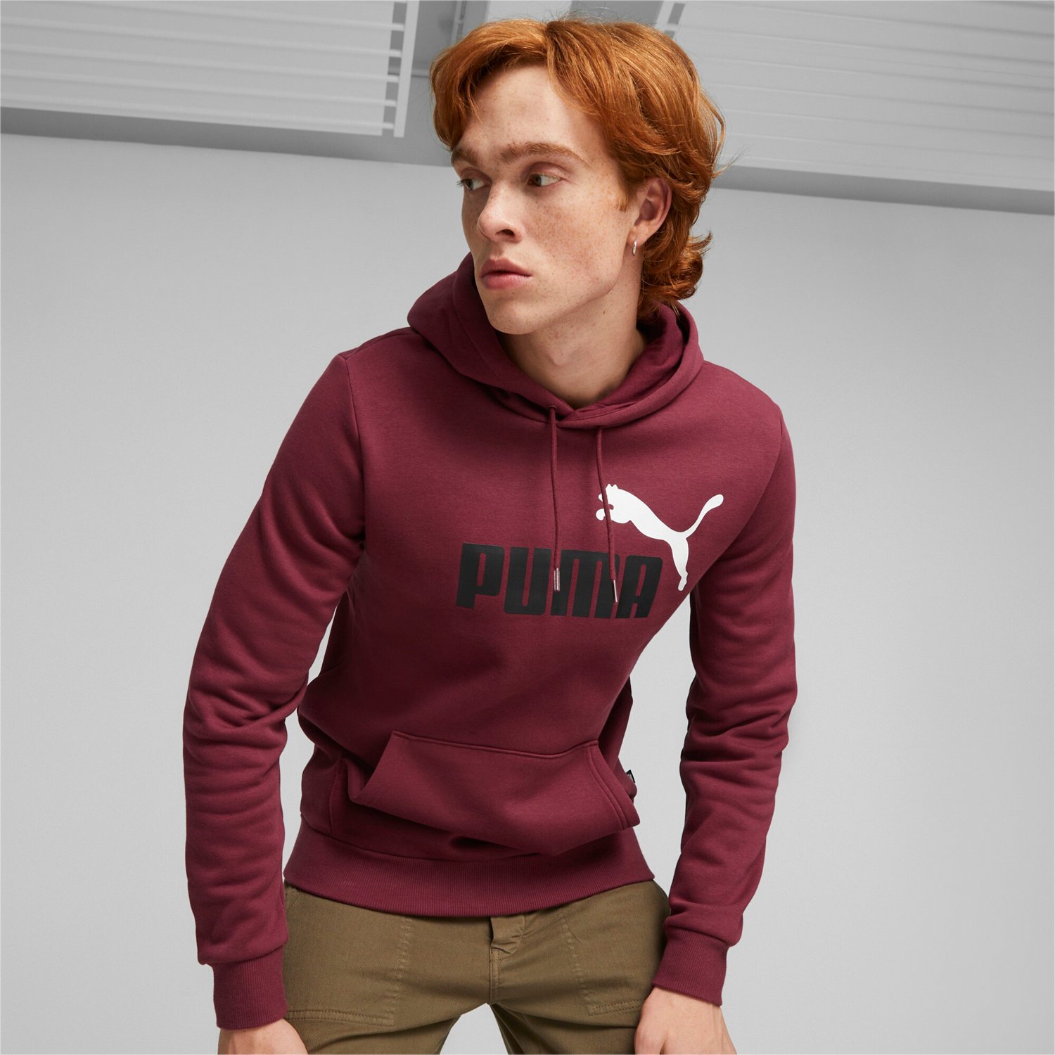 PUMA Men's Essential++ Color Big Logo Fleece Hoodie