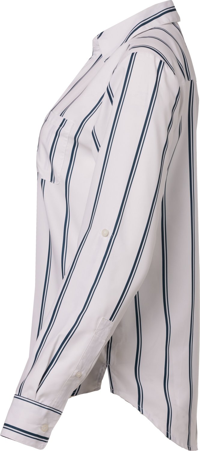 Magellan Outdoors Women's Aransas Pass Long Sleeve Henley Stripe Shirt - view number 3