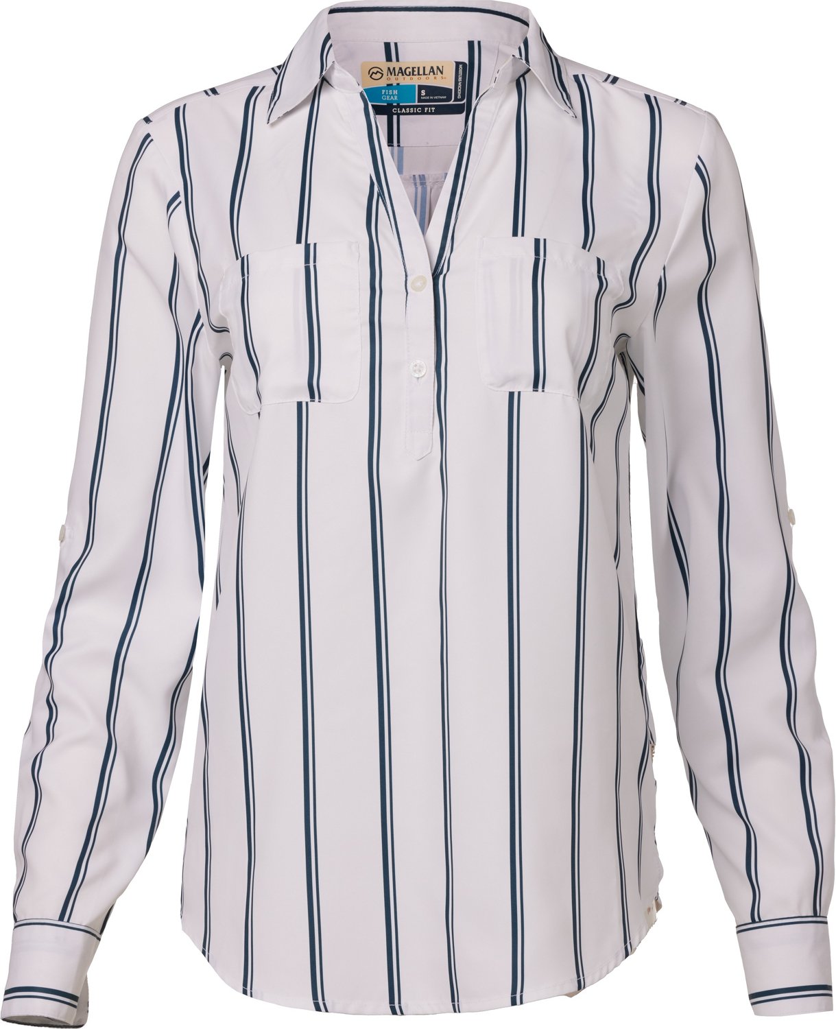 Magellan Outdoors Women's Aransas Pass Long Sleeve Henley Stripe Shirt - view number 4