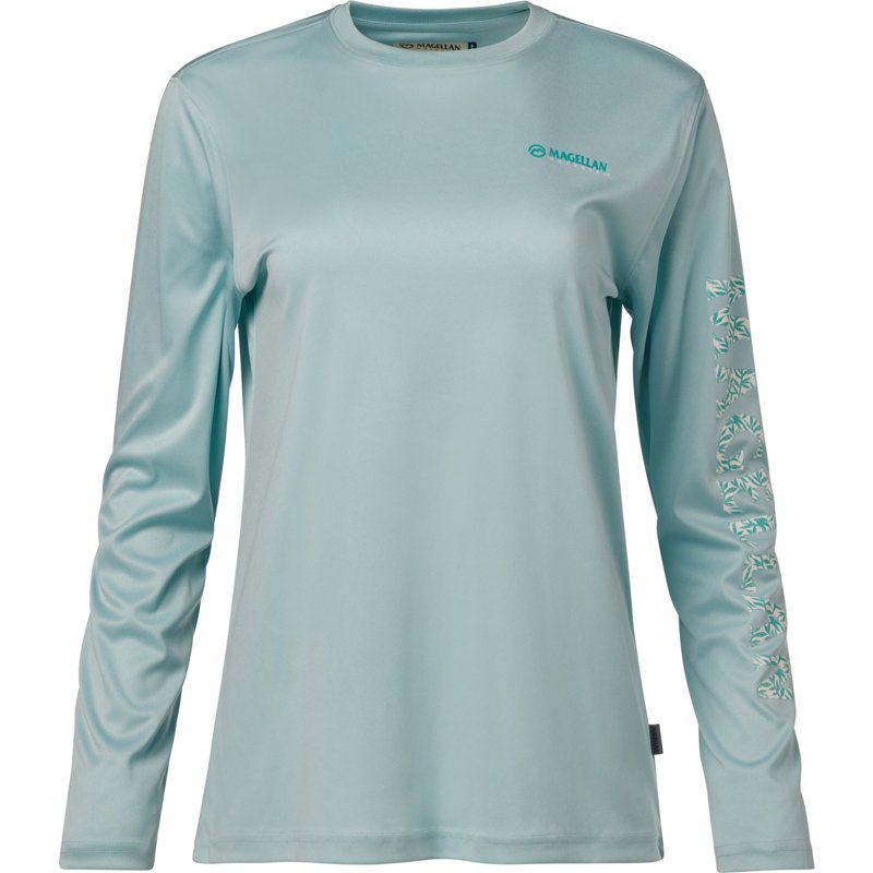 Magellan Outdoors Women's Caddo Lake Logo Crew Long Sleeve T-Shirt Pastel Turquoise, Large - Women's Fishing Tops at Academy Sports