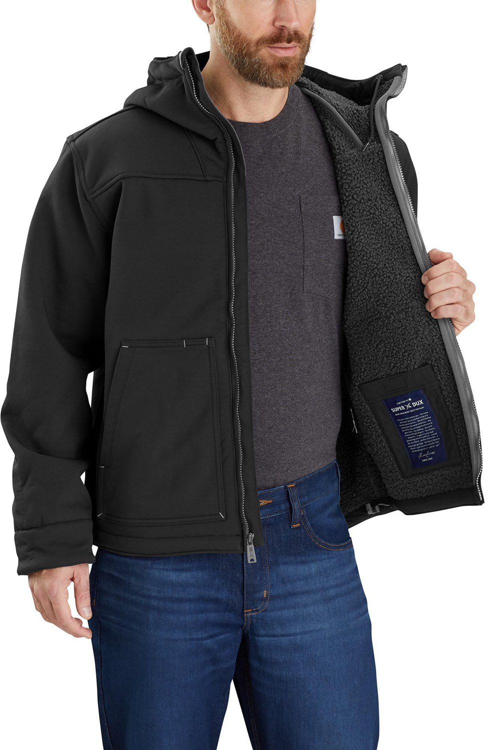 Carhartt Men's Relaxed Fit Sherpa-Lined Active Jac Work Jacket                                                                   - view number 3