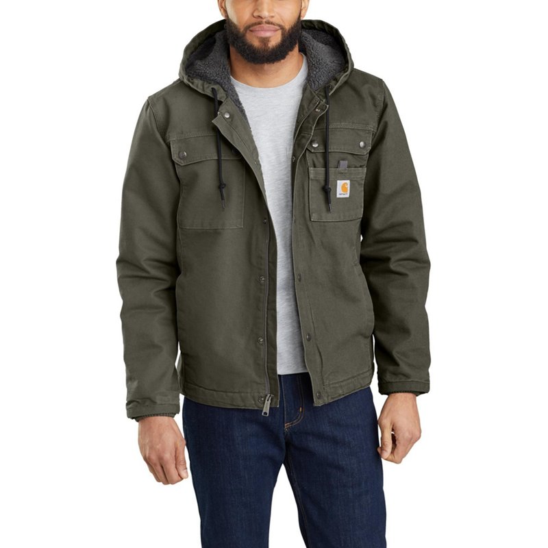 Carhartt Men's Washed Duck Bartlett Jacket, Medium, Moss