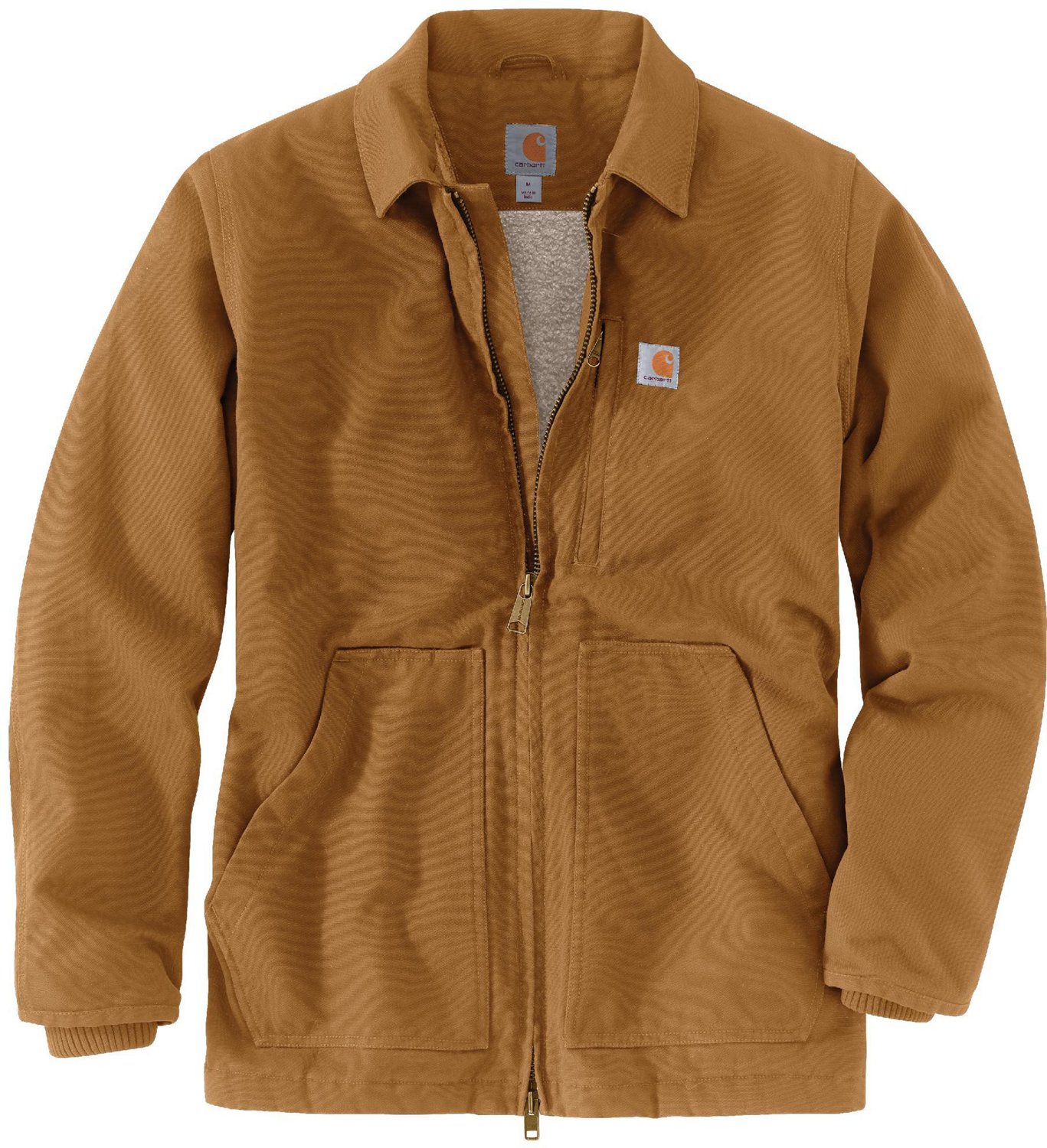 Carhartt Men's Loose Fit Washed Duck Sherpa-Lined Coat - view number 2