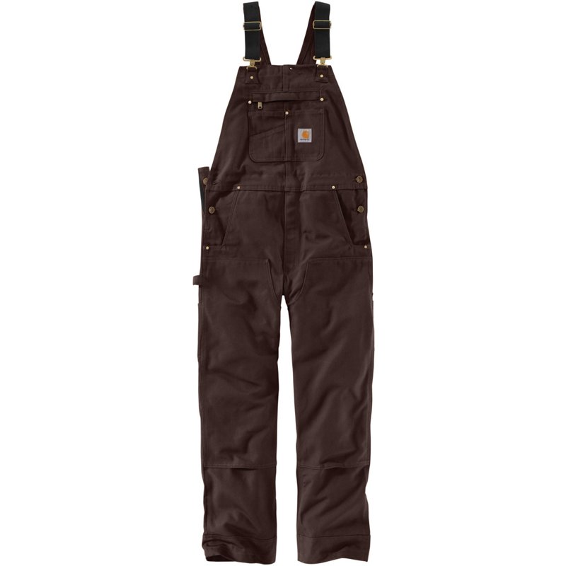 Carhartt Men's Duck Bib Overalls Dark Brown, 36" - Men's Work Over/Coveralls at Academy Sports