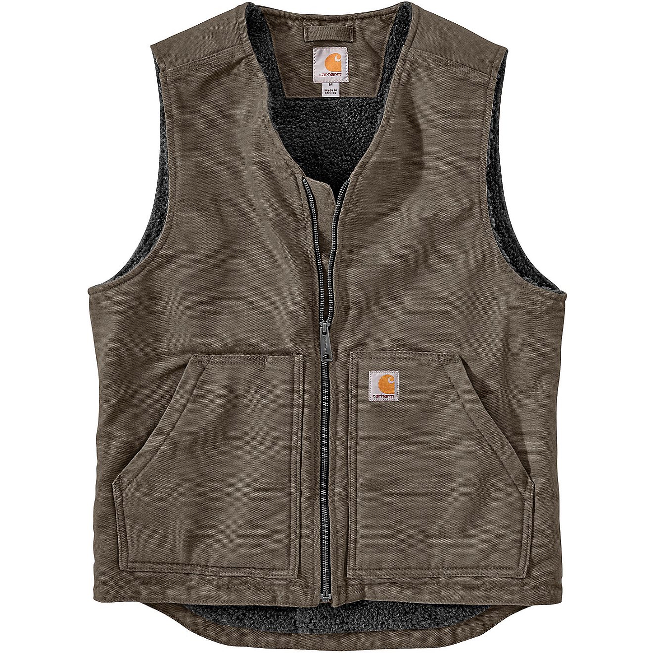 Carhartt Men's Relaxed Fit Washed Duck Sherpa-Lined Vest                                                                         - view number 1