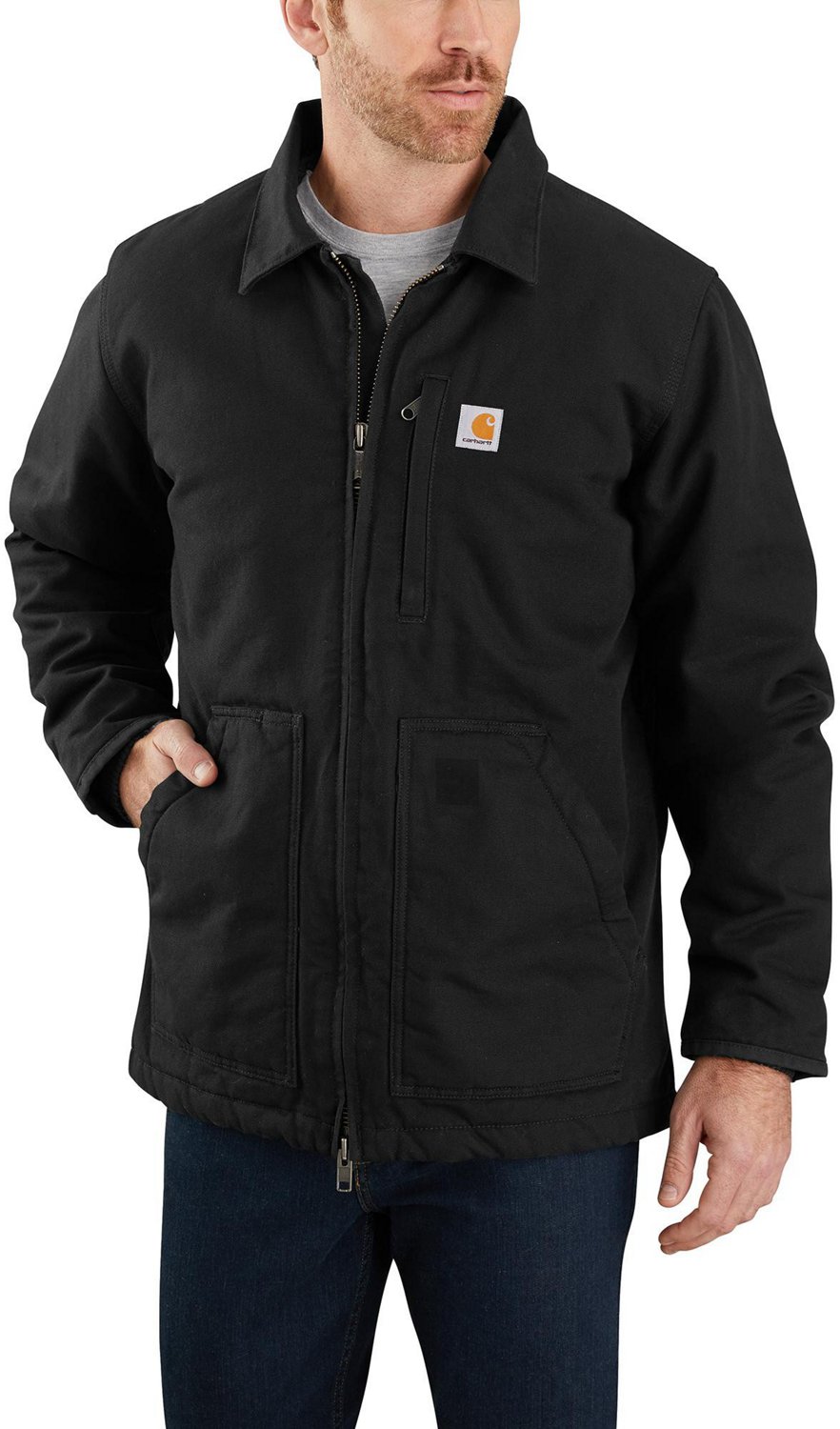 Carhartt Men's Loose Fit Washed Duck Sherpa-Lined Coat | Academy