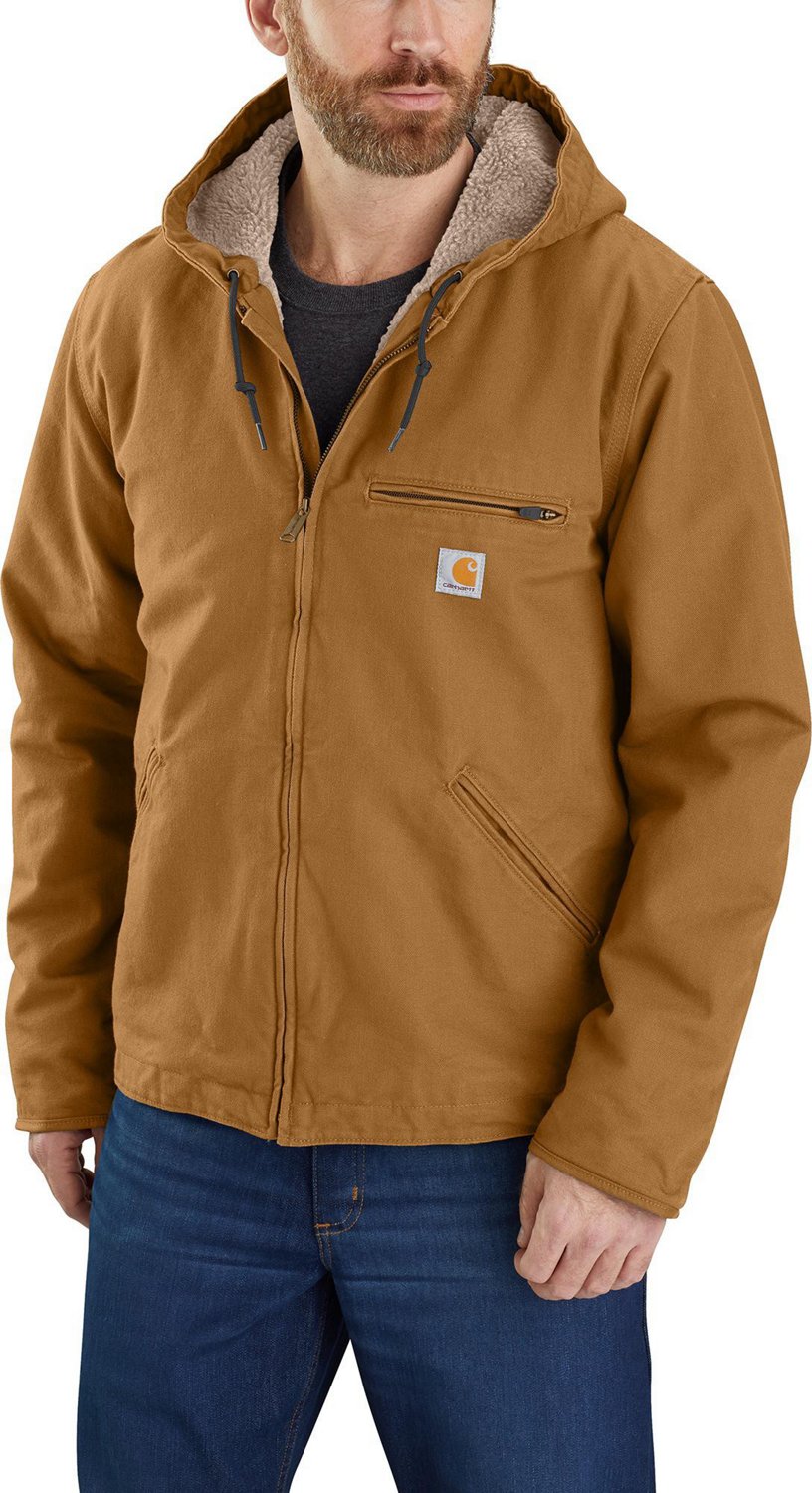 Carhartt Men's Relaxed Fit Washed Duck Sherpa-Lined Jacket | Academy