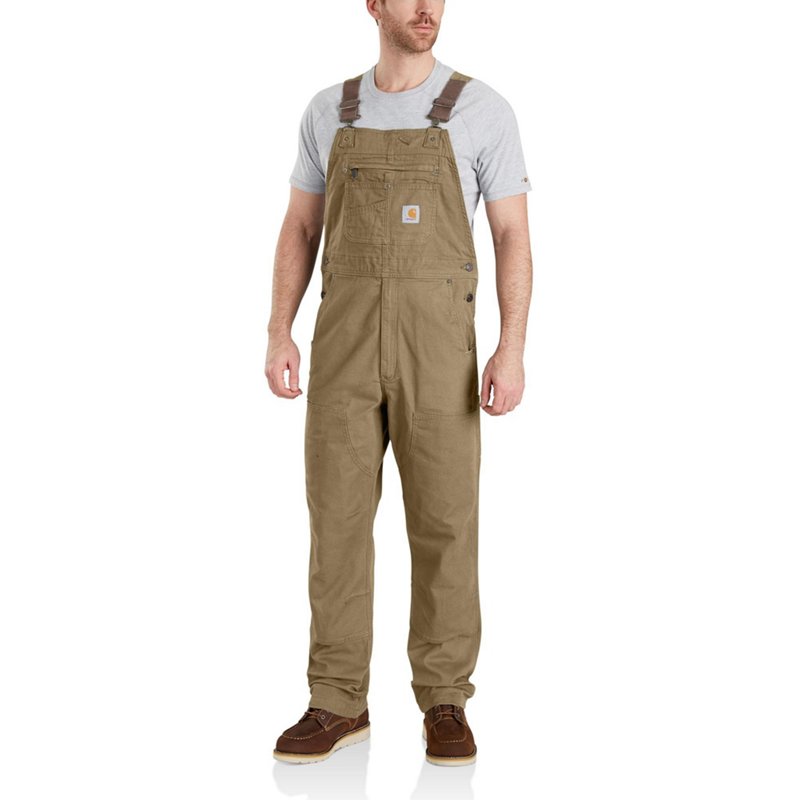 Carhartt Men's Rugged Flex Rigby Bib Overalls Dark Khaki, 36" - Men's Work Over/Coveralls at Academy Sports