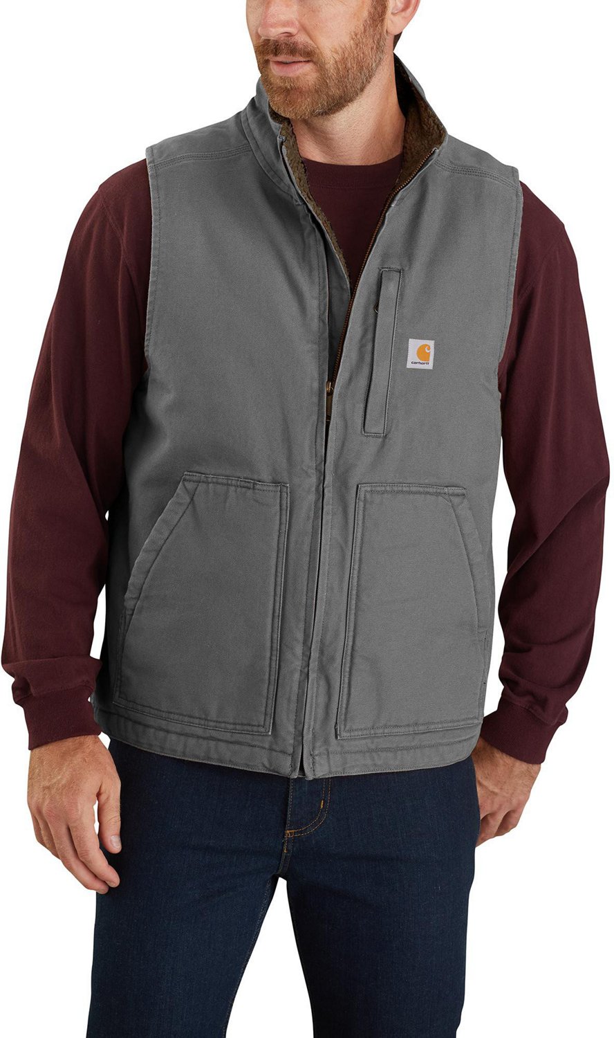 Carhartt Men's Sherpa Lined Mock Neck Vest | Academy