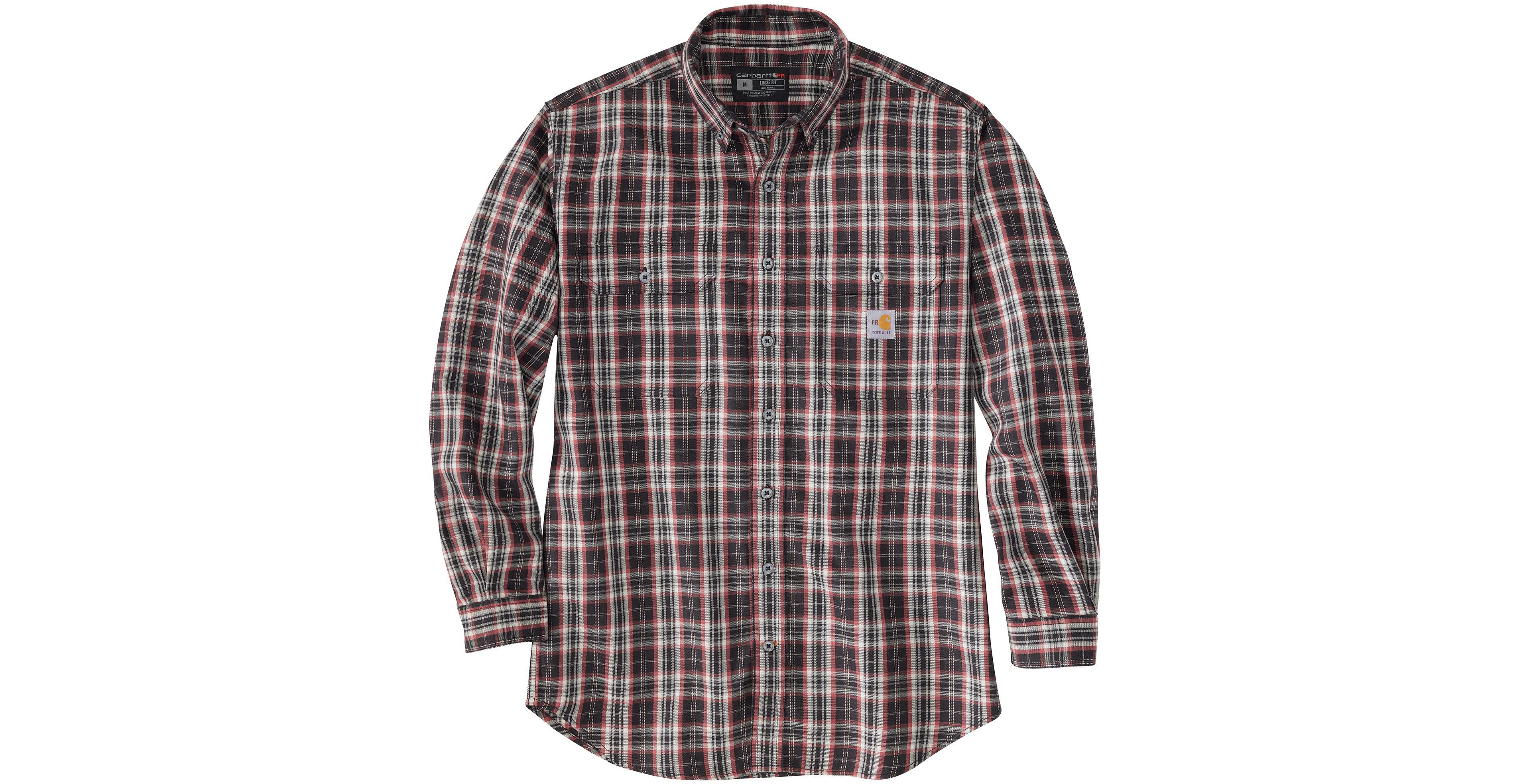 Carhartt Men's Fire-Resistant Rugged Flex Force MW Twill Plaid Shirt