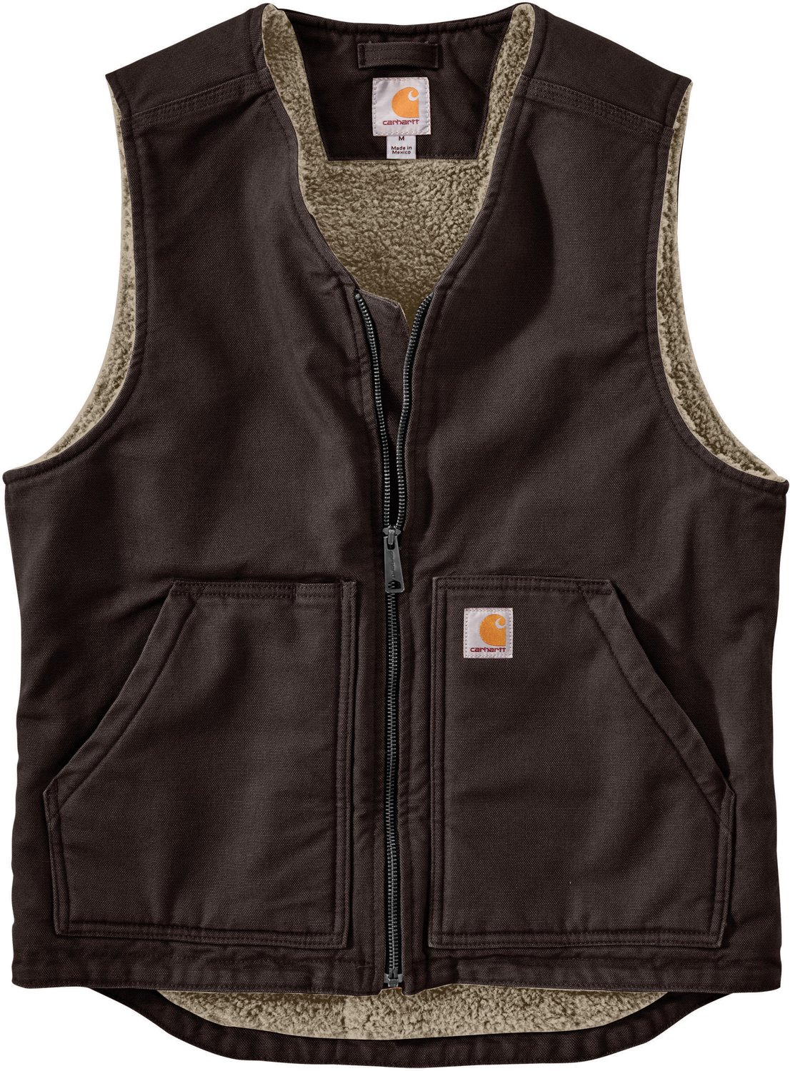 Carhartt Men's Relaxed Fit Washed Duck Sherpa-Lined Vest | Academy