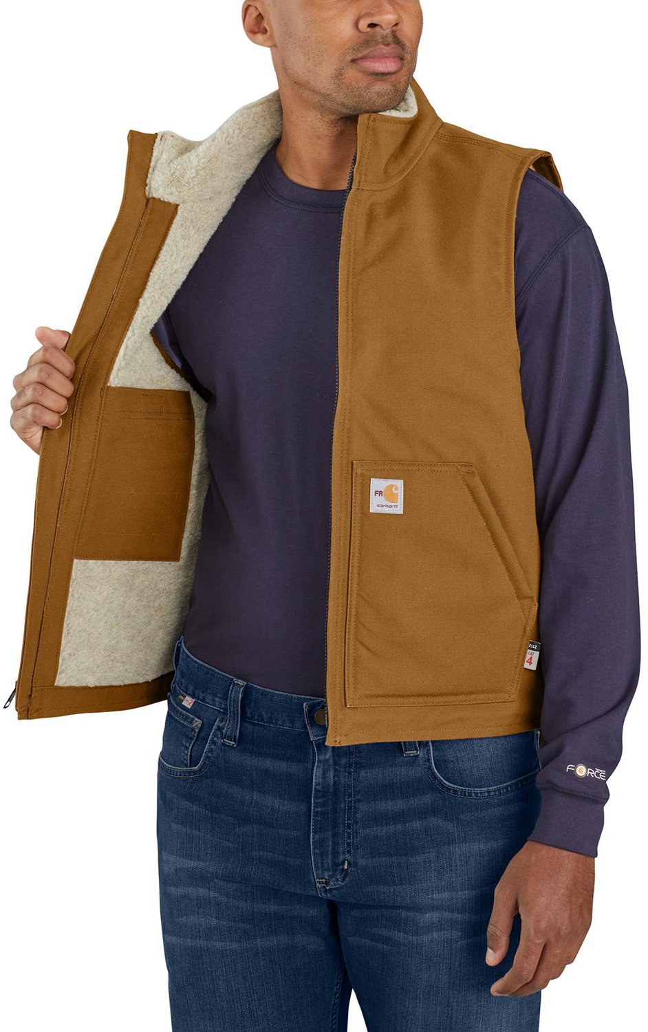 Carhartt Men's Flame Resistant Duck Sherpa Lined Vest - view number 3
