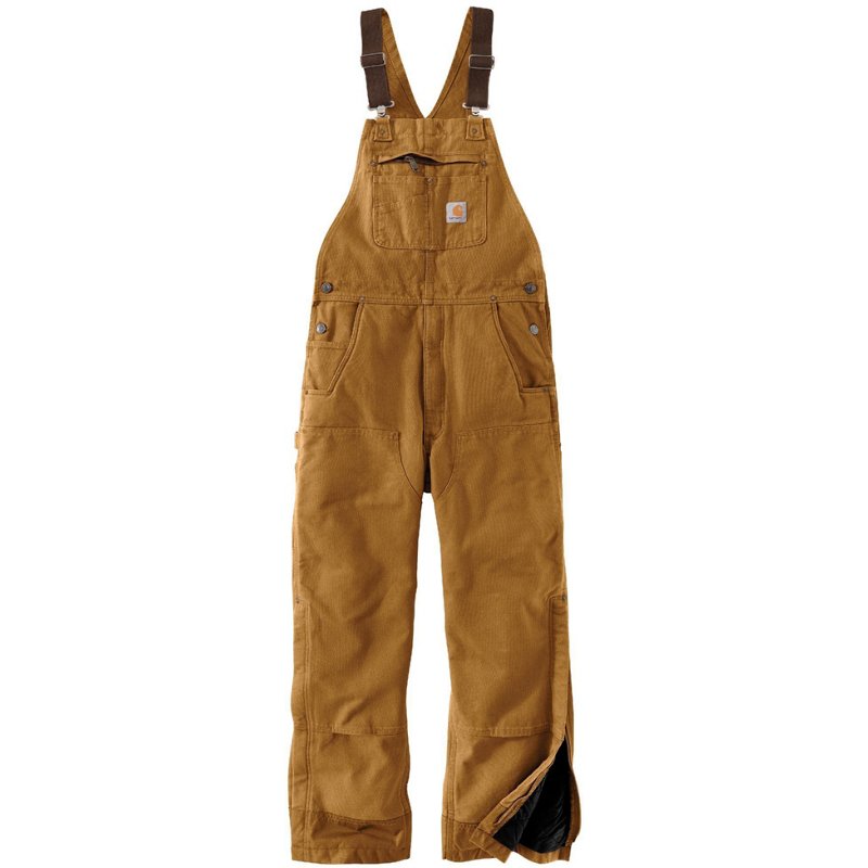 Carhartt Men's Loose Fit Washed Duck Insulated Bib Overalls Carhartt Brown, 5X-Large - Men's Work Over/Coveralls at Academy Sports