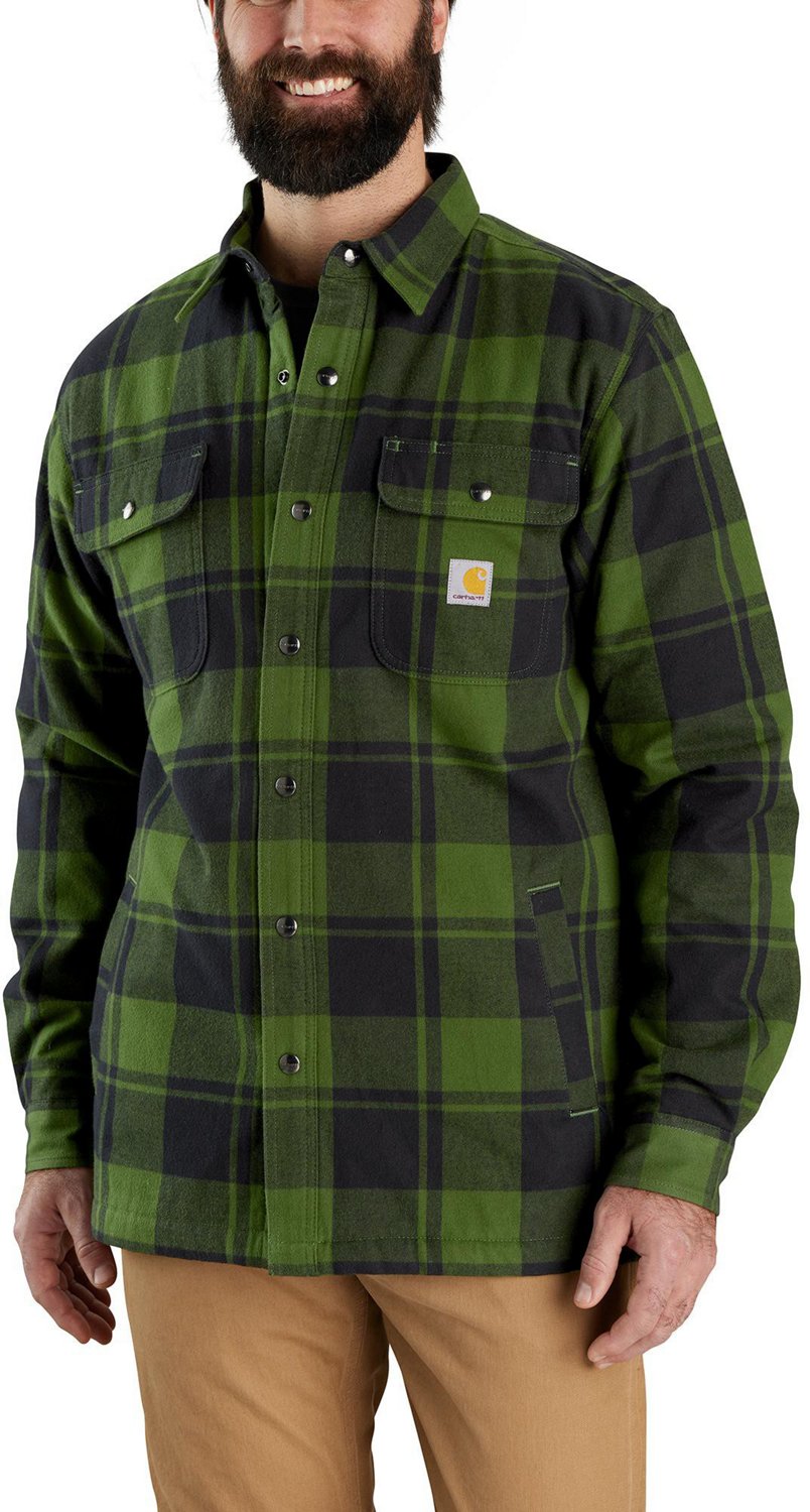 Carhartt Men s Sherpa Lined Flannel Shirt Jacket Academy