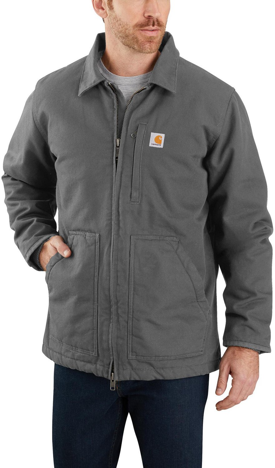 Carhartt Men's Loose Fit Washed Duck Sherpa-Lined Coat                                                                           - view number 1