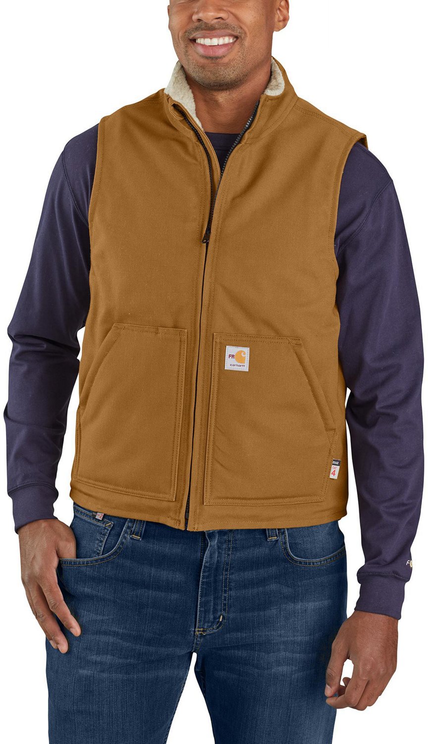 Carhartt Men's Flame Resistant Duck Sherpa Lined Vest | Academy