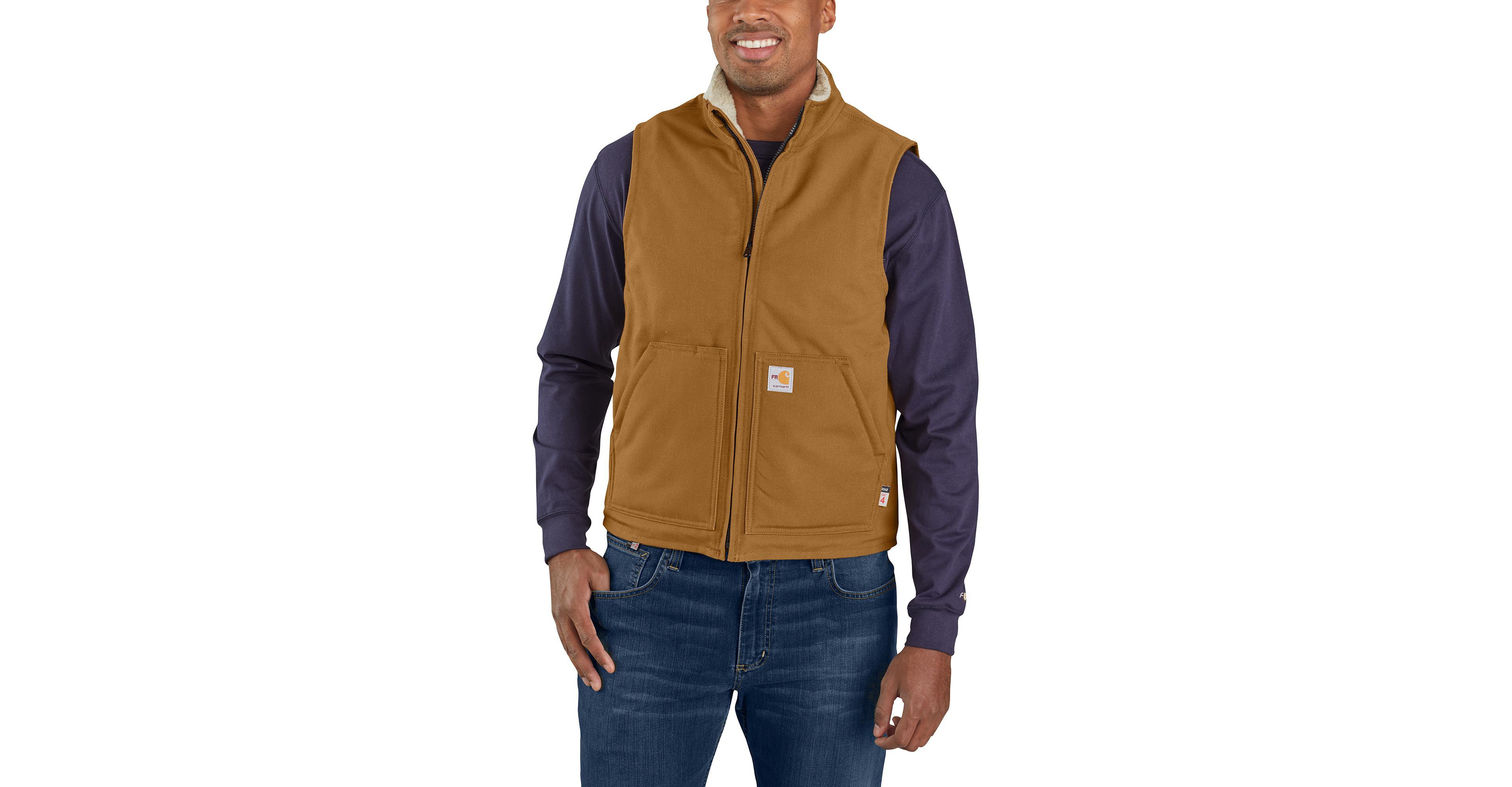Carhartt Men's Flame Resistant Duck Sherpa Lined Vest