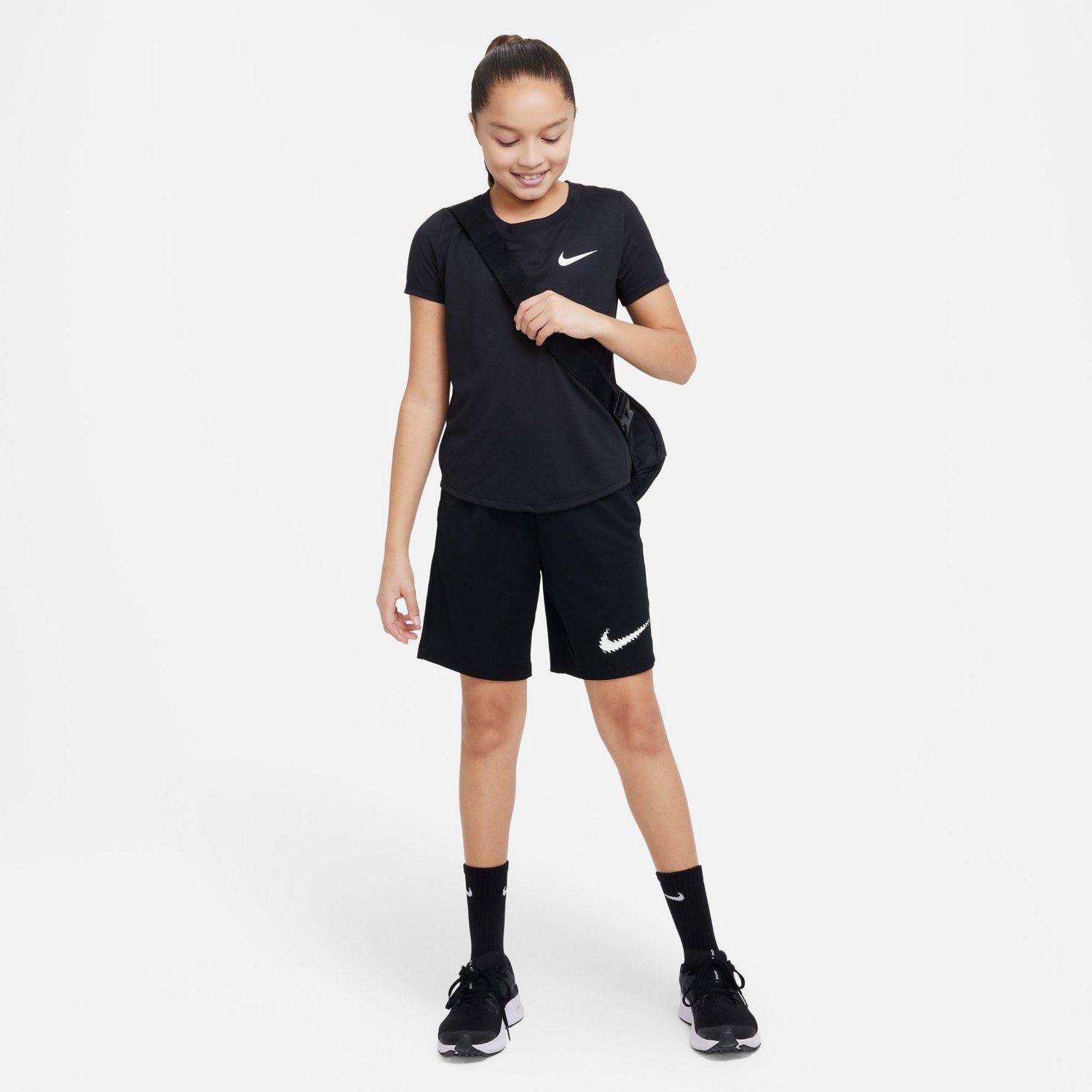 Nike Girls' Dri-FIT Scoop Essentials Training T-shirt                                                                            - view number 4