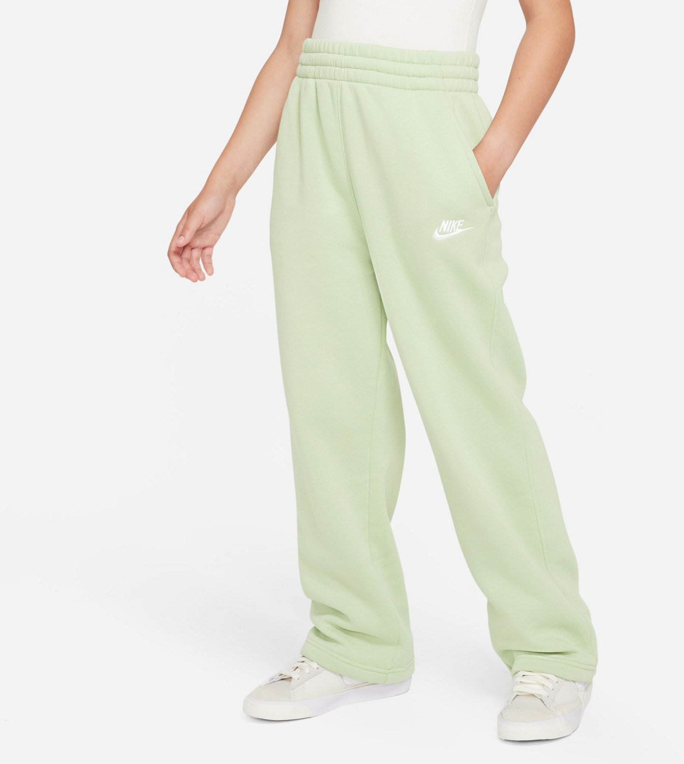 Nike Girls' Sportswear Club Fleece Wide-Leg Sweatpants