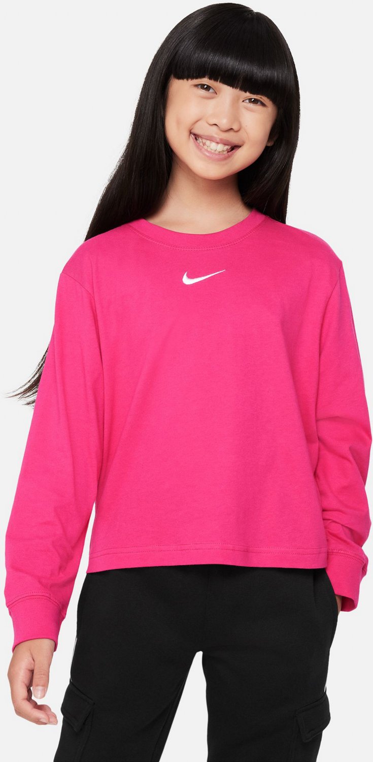 Nike Girls' Sportswear Essential Boxy Long Sleeve Graphic T-shirt