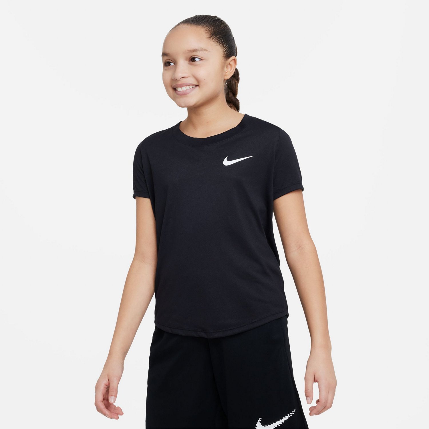 Nike Girls' Dri-FIT Scoop Essentials Training T-shirt                                                                            - view number 1 selected