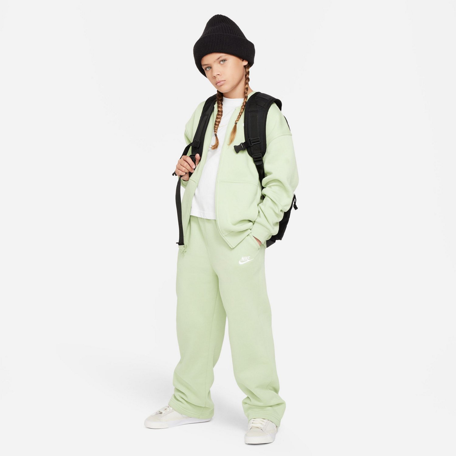 Nike Girls' Sportswear Club Fleece Wide-Leg Sweatpants - view number 5