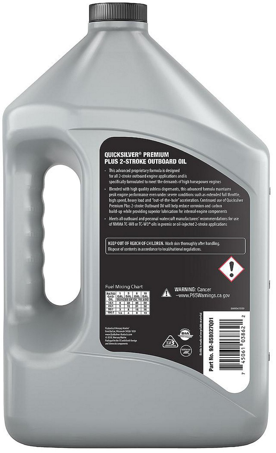 Quicksilver 1 gal Premium Plus TCW3 2-Stroke Oil                                                                                 - view number 2