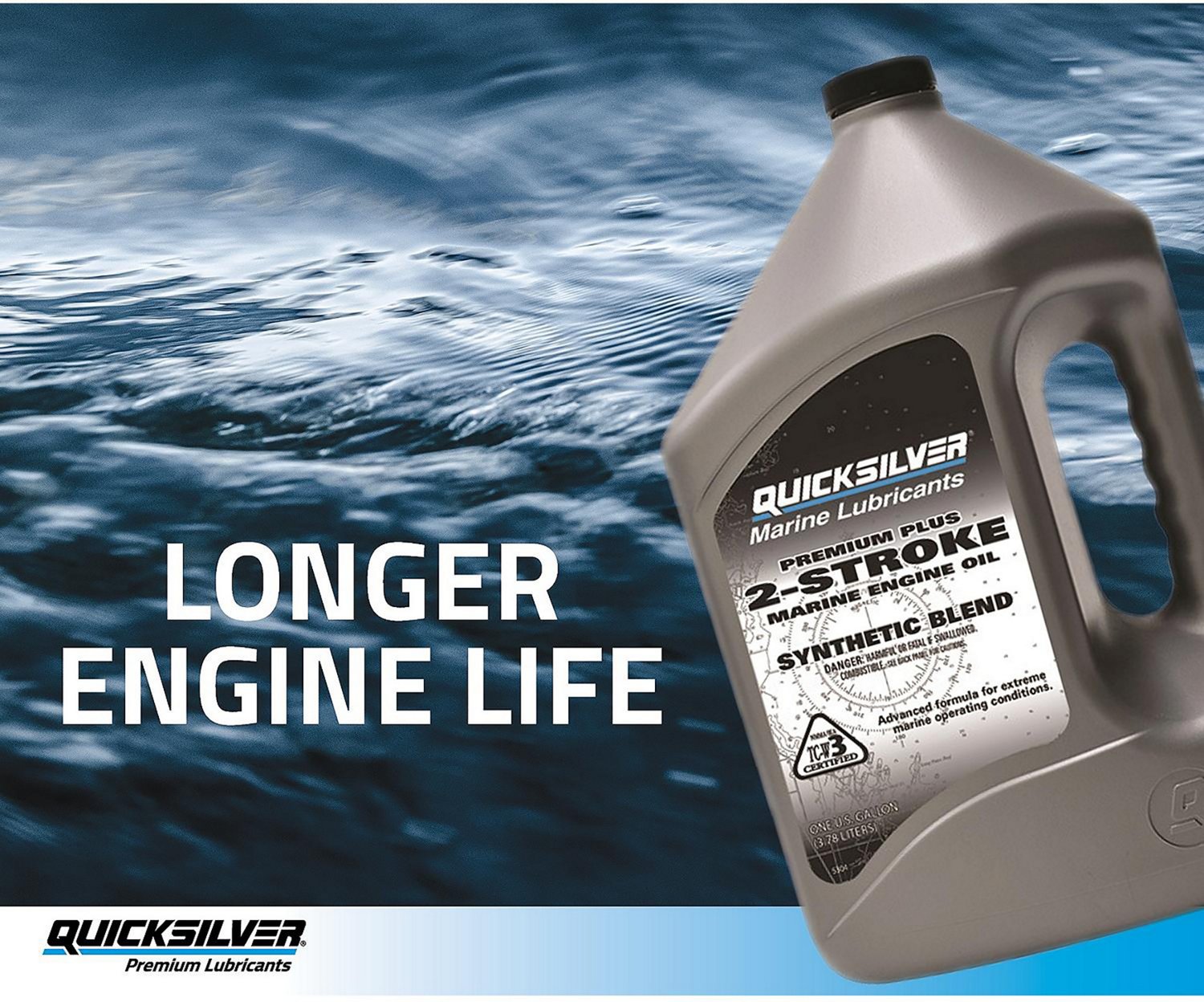 Quicksilver 1 gal Premium Plus TCW3 2-Stroke Oil                                                                                 - view number 3