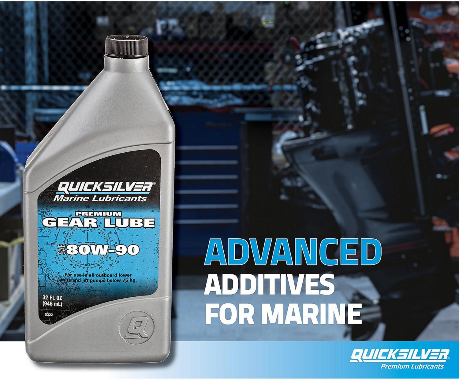 Quicksilver 1 qt Premium SAE 80W90 Gear Lube                                                                                     - view number 3