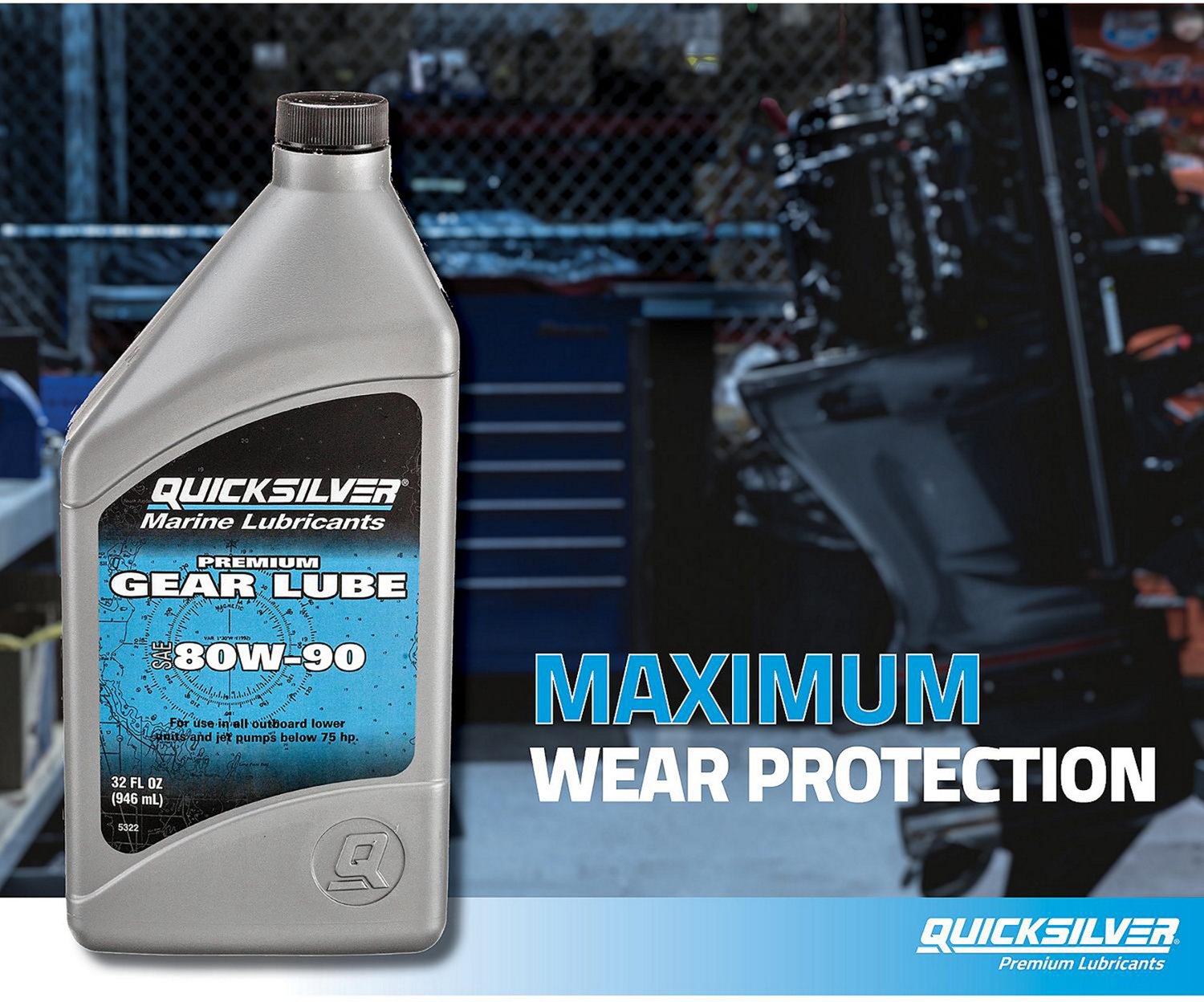 Quicksilver 1 qt Premium SAE 80W90 Gear Lube                                                                                     - view number 4