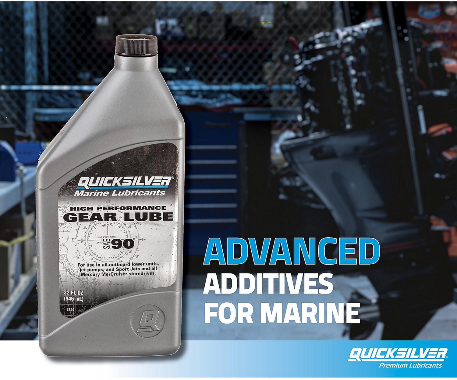 Quicksilver 1 qt High Performance SAE90 Gear Lube                                                                                - view number 3