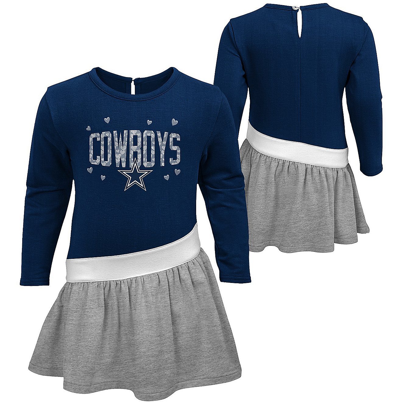 Outerstuff Toddlers' Dallas Cowboys Heart to Heart Jersey Tunic Top                                                              - view number 3