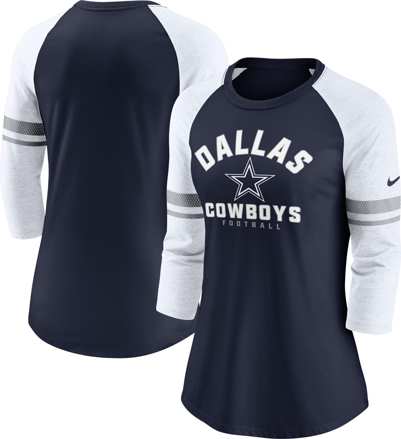 : Dallas Cowboys NFL Check Down Juniors Hoodless Sweatshirt,  White/Gray/Navy, S : Sports & Outdoors