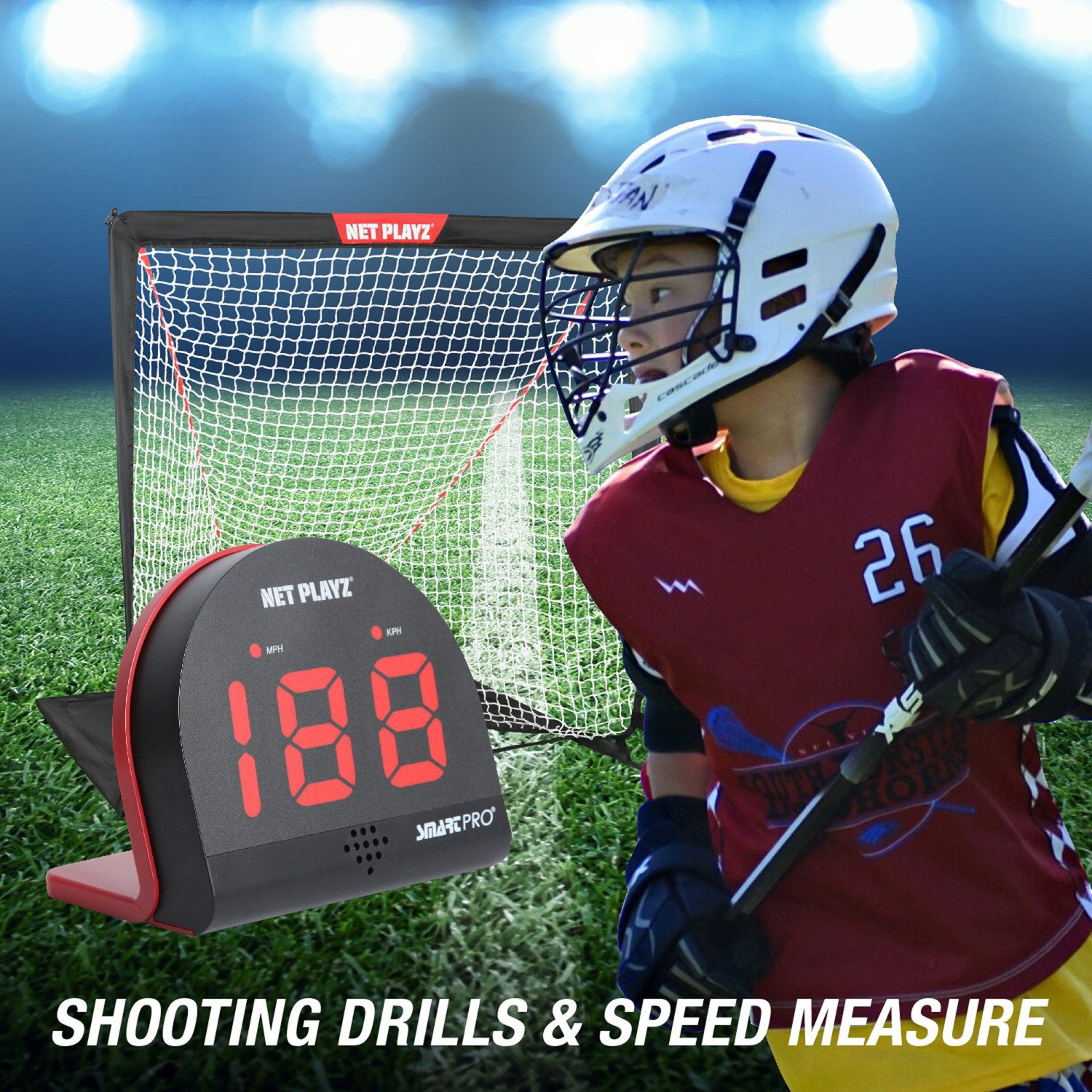 NetPlayz Lacrosse Goal N Radar Training Kit Academy