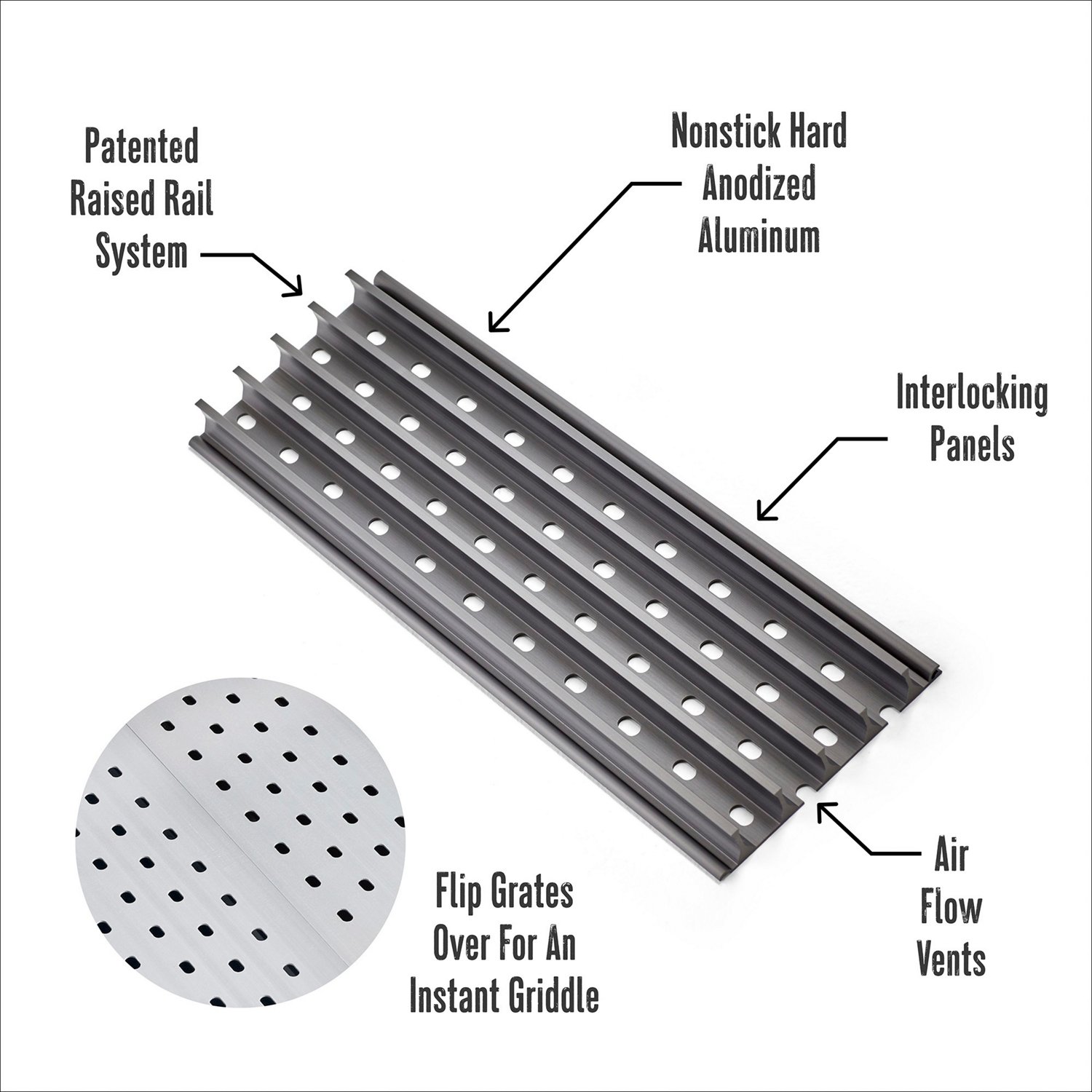 GrillGrate 17.375" x 15.375" Universal Grill Grate Set (3 Piece) - view number 4