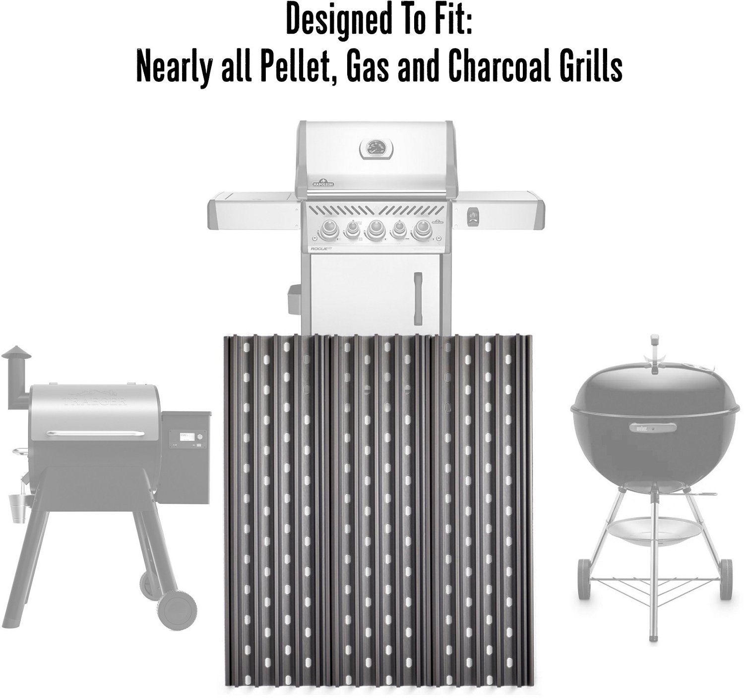 GrillGrate 17.375" x 15.375" Universal Grill Grate Set (3 Piece) - view number 5