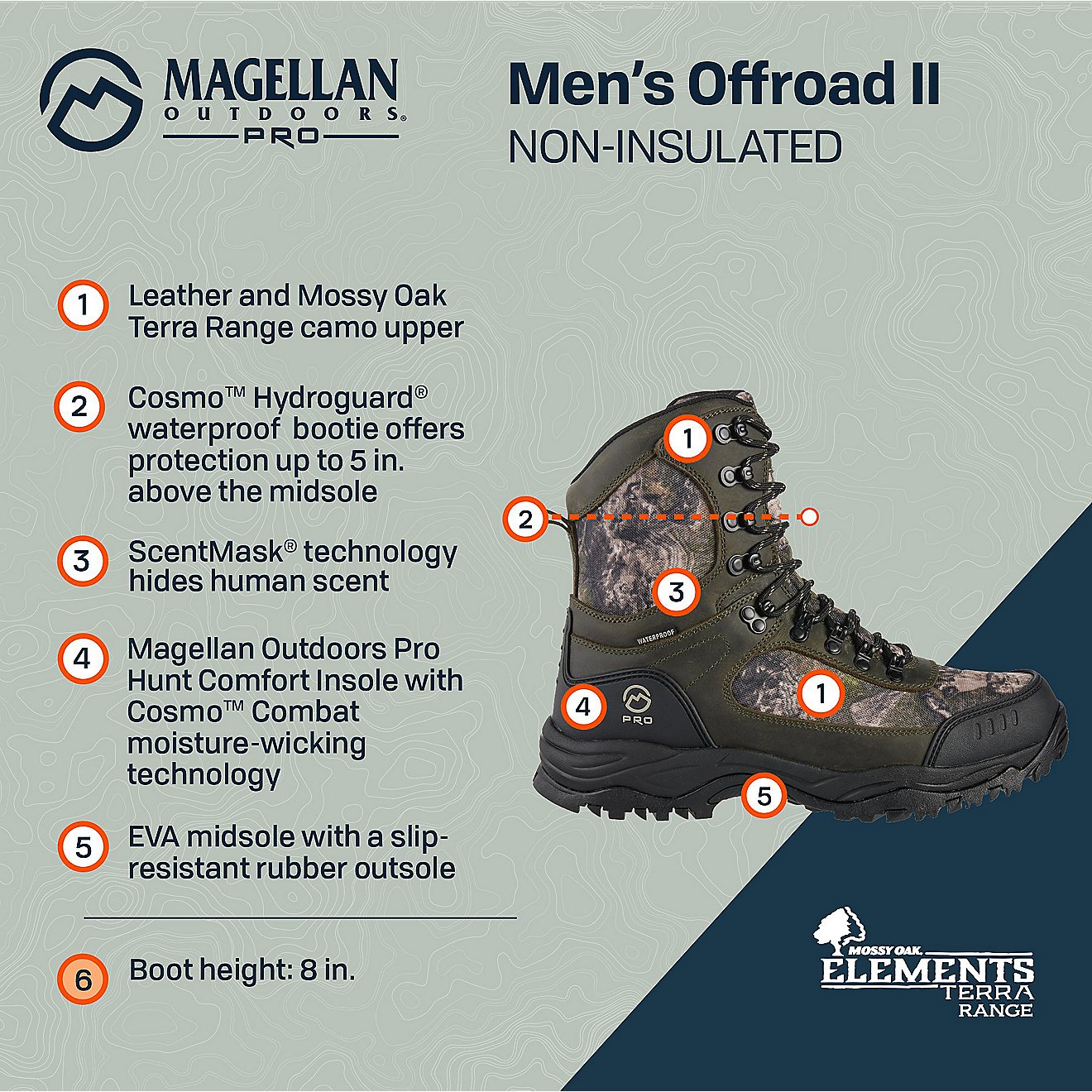 Magellan Outdoors Men's Pro Hunt Offroad II Boots                                                                                - view number 5