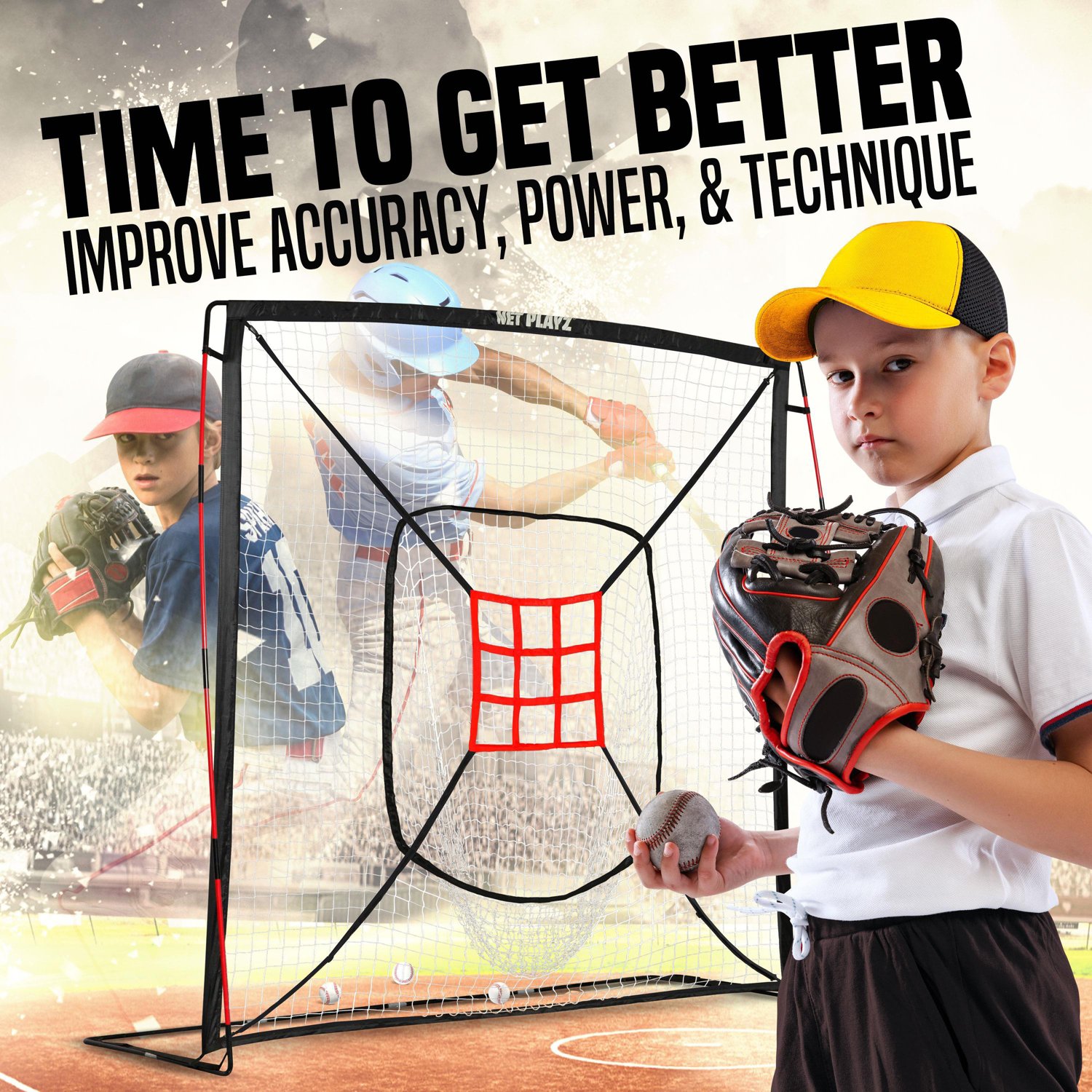 NetPlayz 7 ft x 7 ft Baseball Hitting/Pitching Net