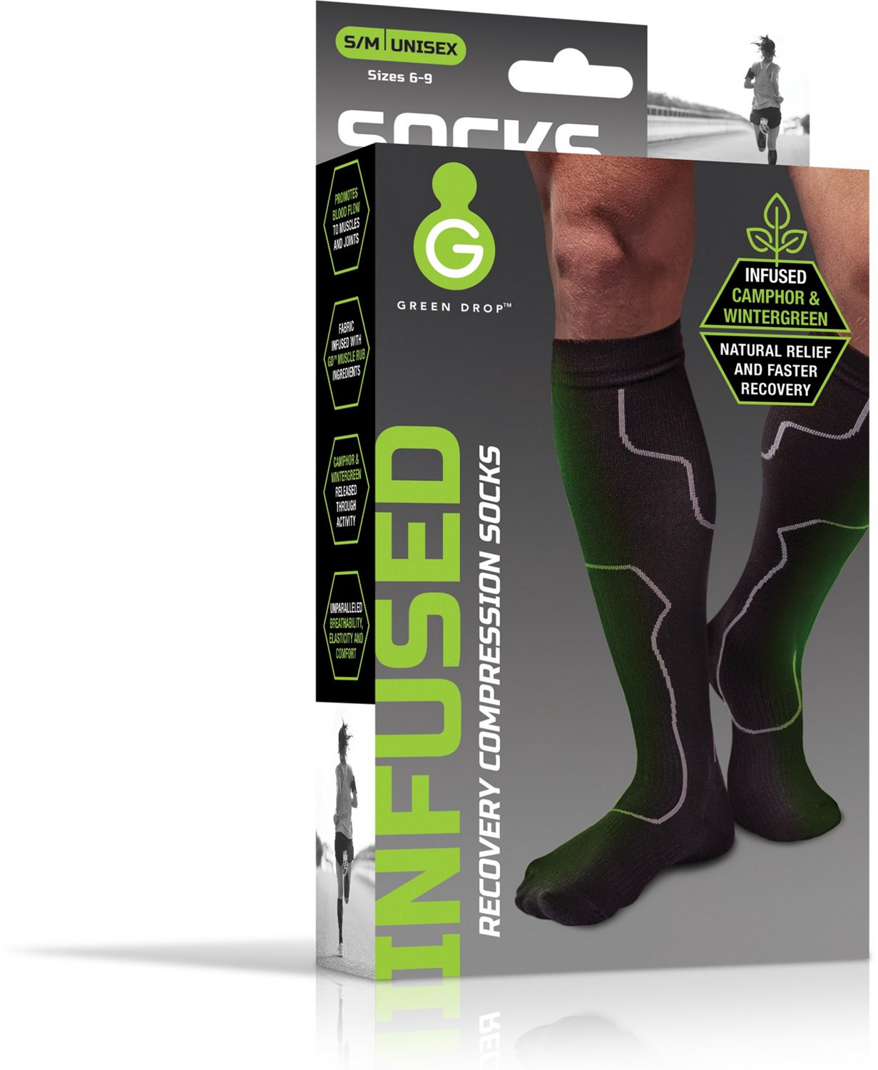 Green Drop Compression Socks