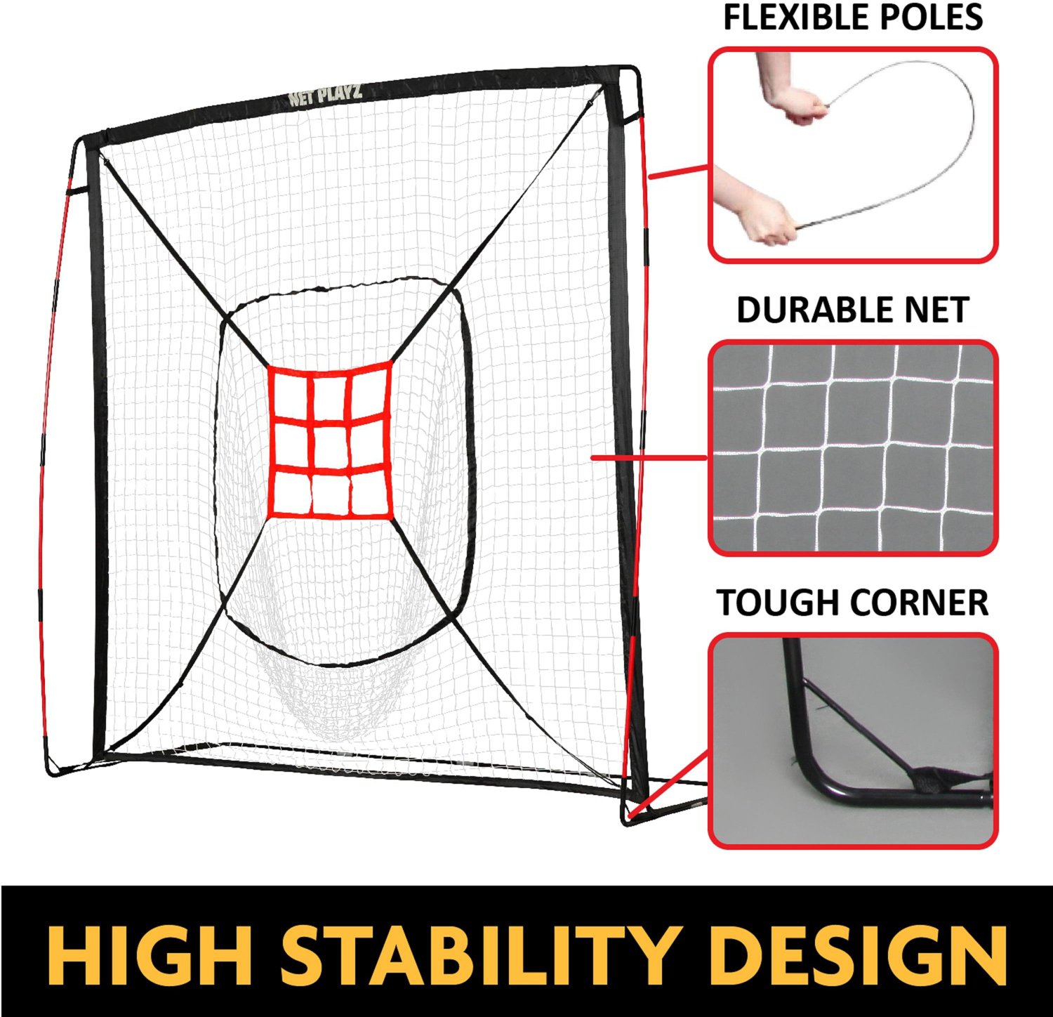NetPlayz 7 ft x 7 ft Baseball Hitting/Pitching Net - view number 3