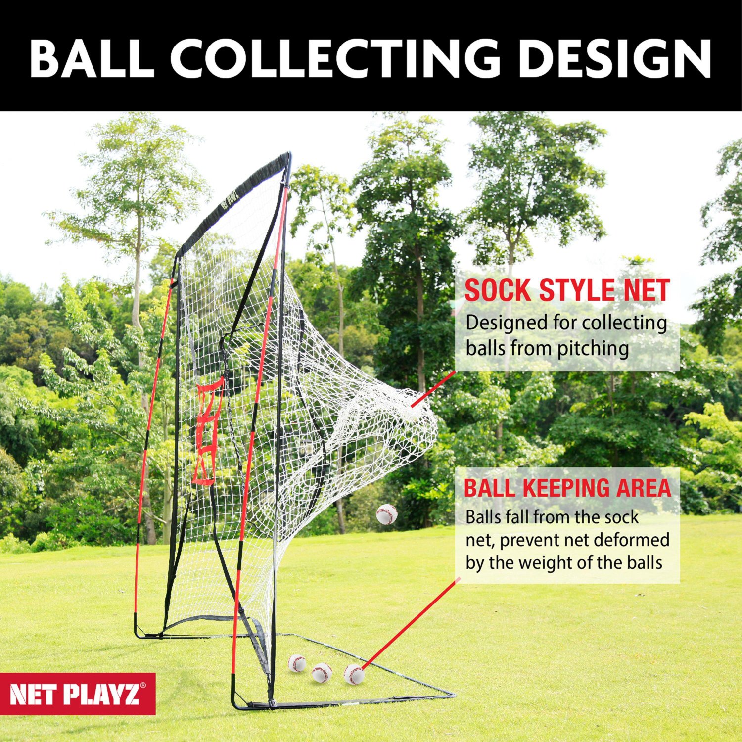 NetPlayz 7 ft x 7 ft Baseball Hitting/Pitching Net - view number 5