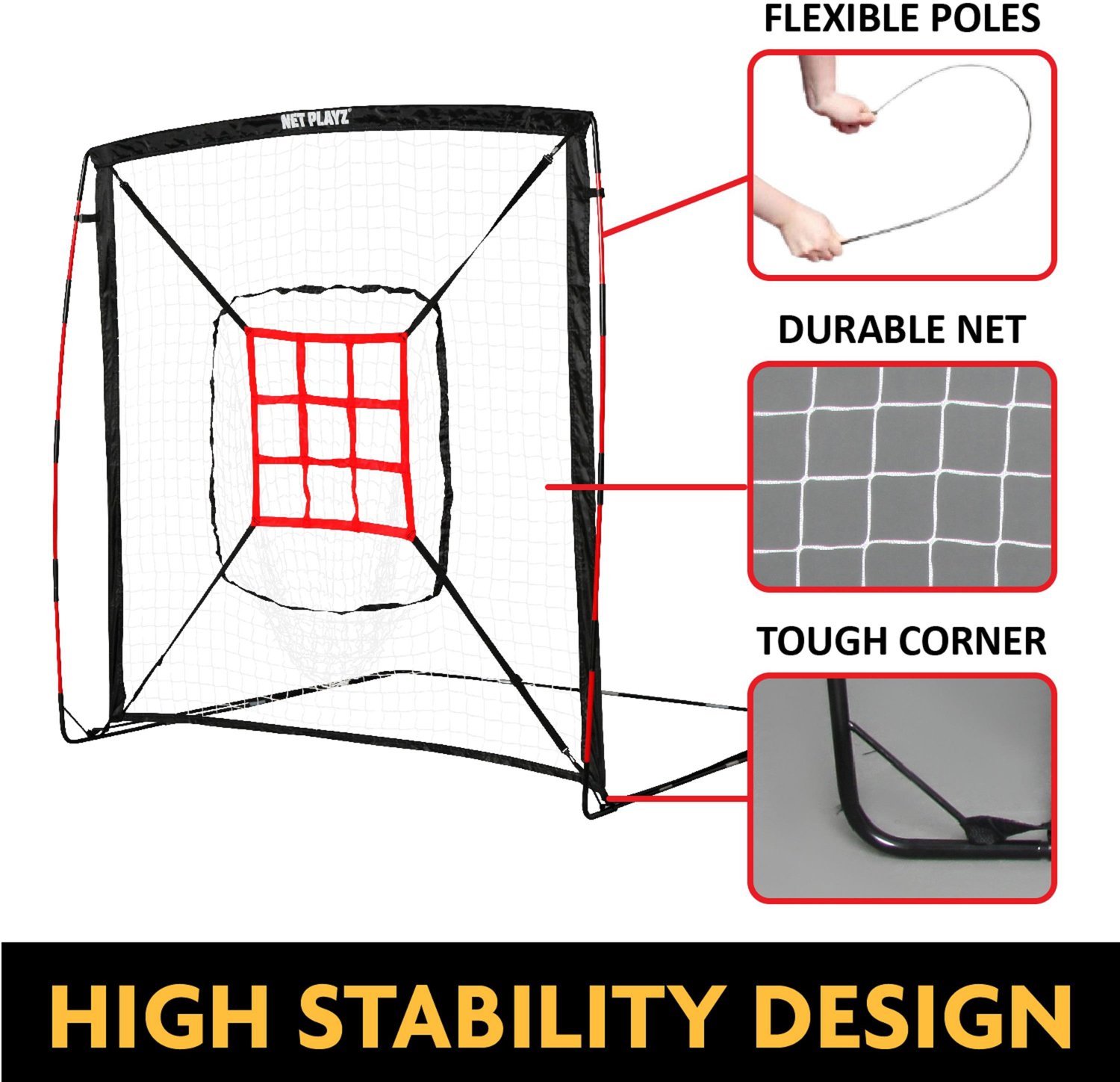 NetPlayz 5 ft x 5 ft Baseball Hitting/Pitching Net                                                                               - view number 4