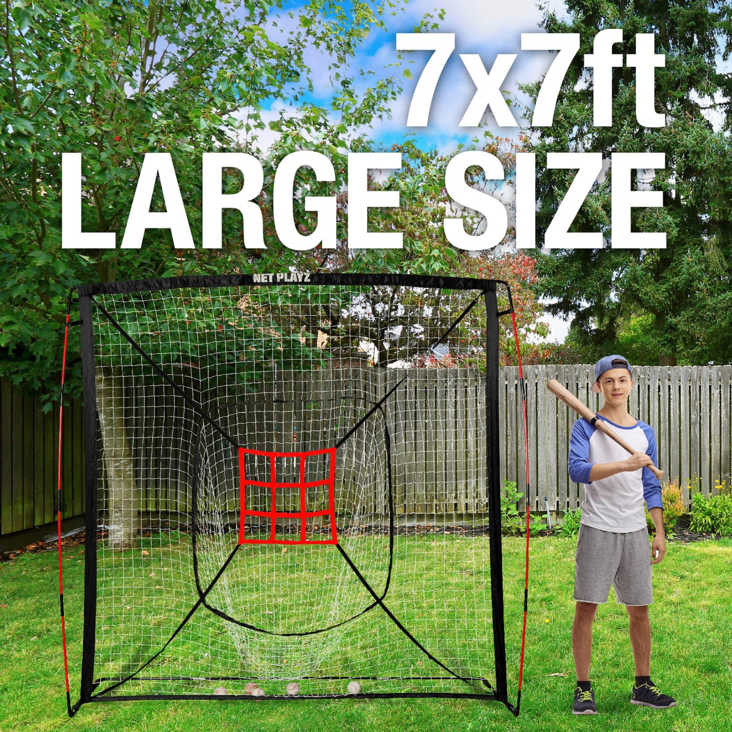 NetPlayz 7 ft x 7 ft Baseball Hitting/Pitching Net - view number 6