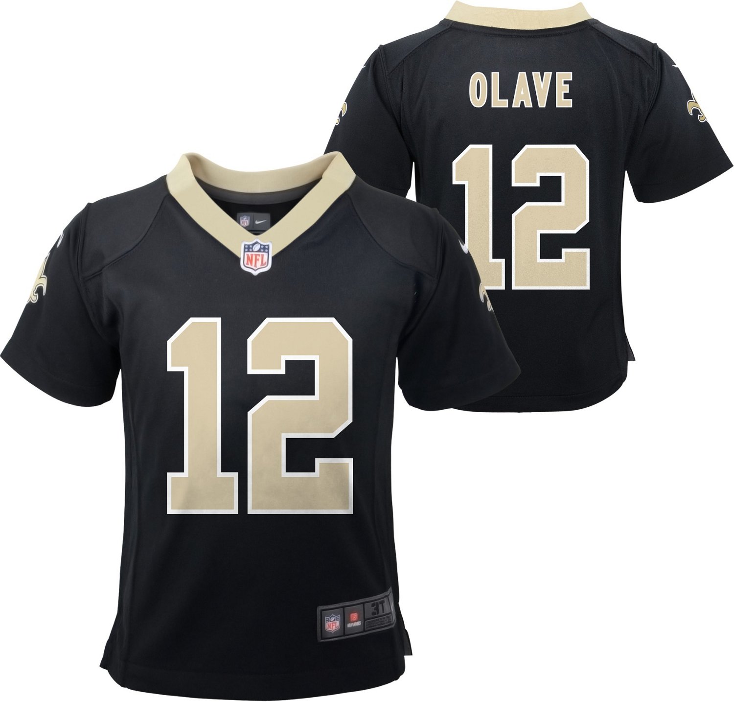 Nike Infants' Saints New Orleans Saints Chris Olave 12 Jersey Romper Jersey